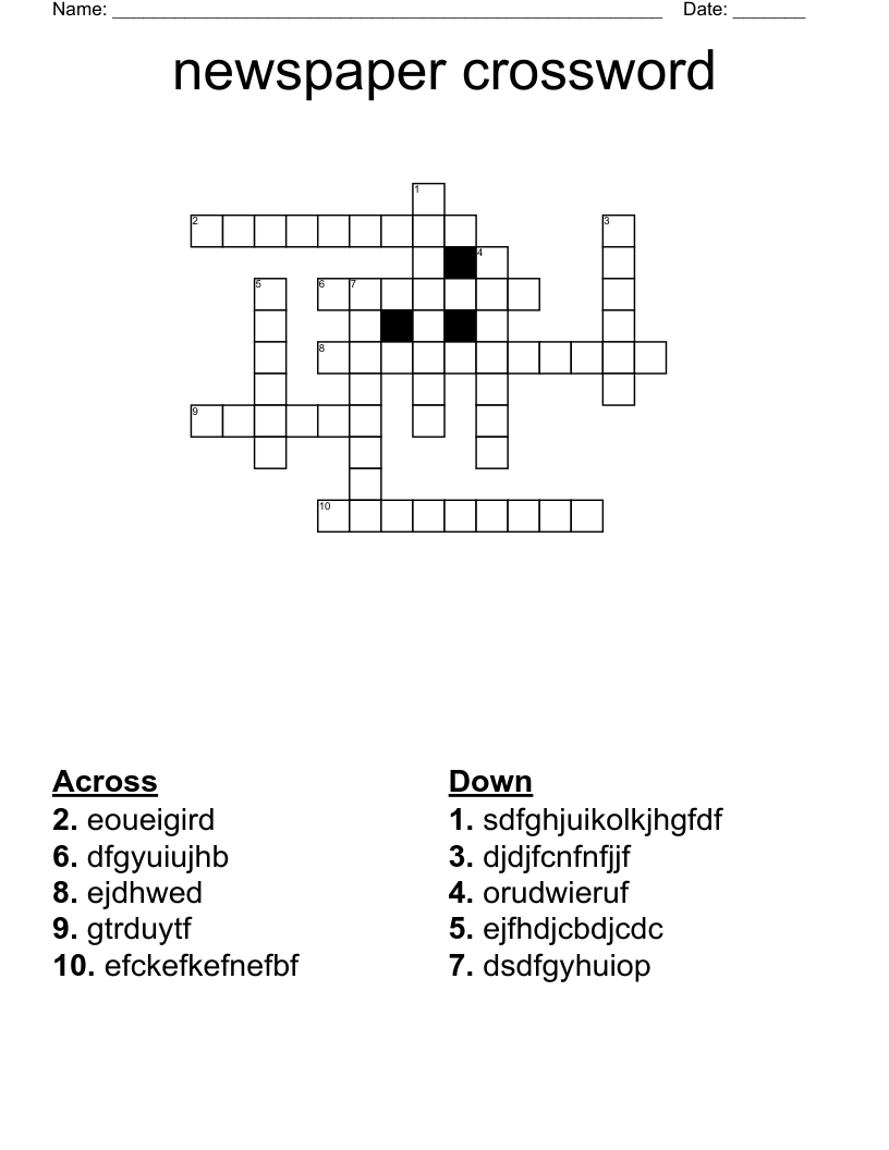Crosswords Puzzles In Newspapers Printable