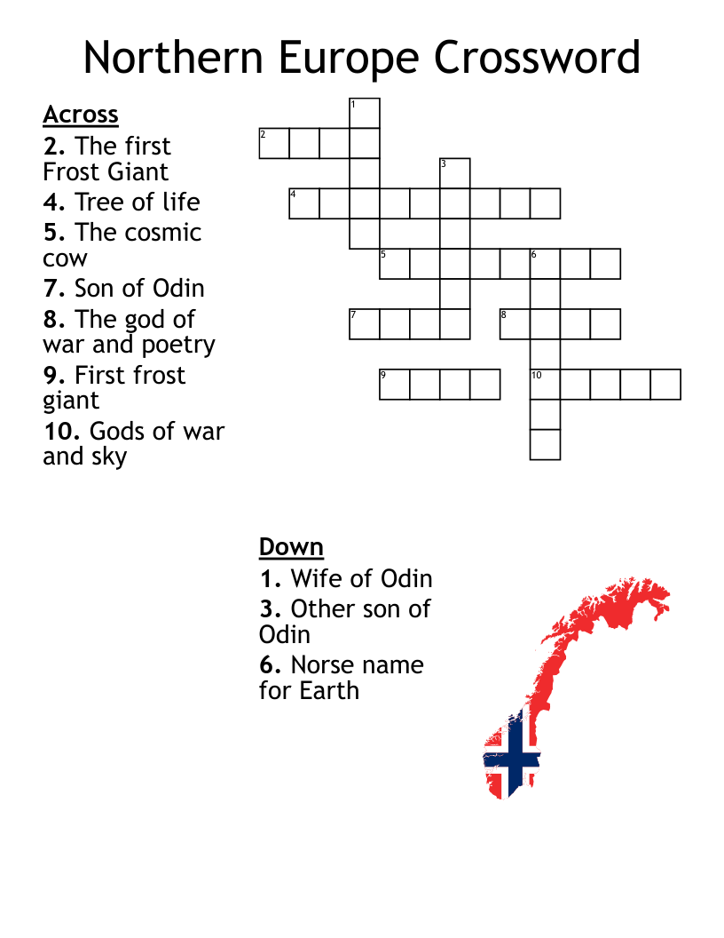 Europe Crossword Puzzles Printable
