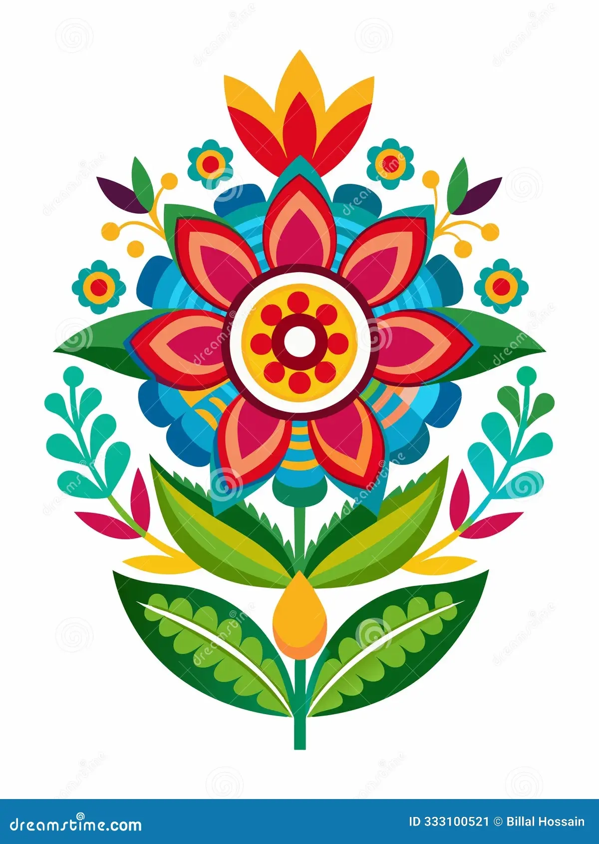 Norwegian Rosemaling Design Printable Color