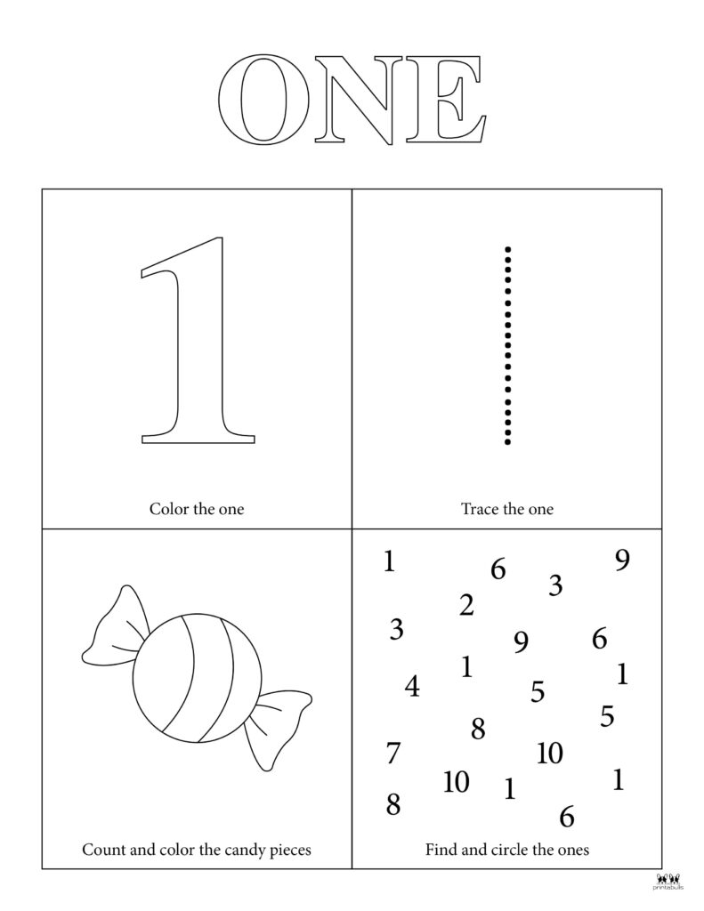 Number 1 Printable Worksheets