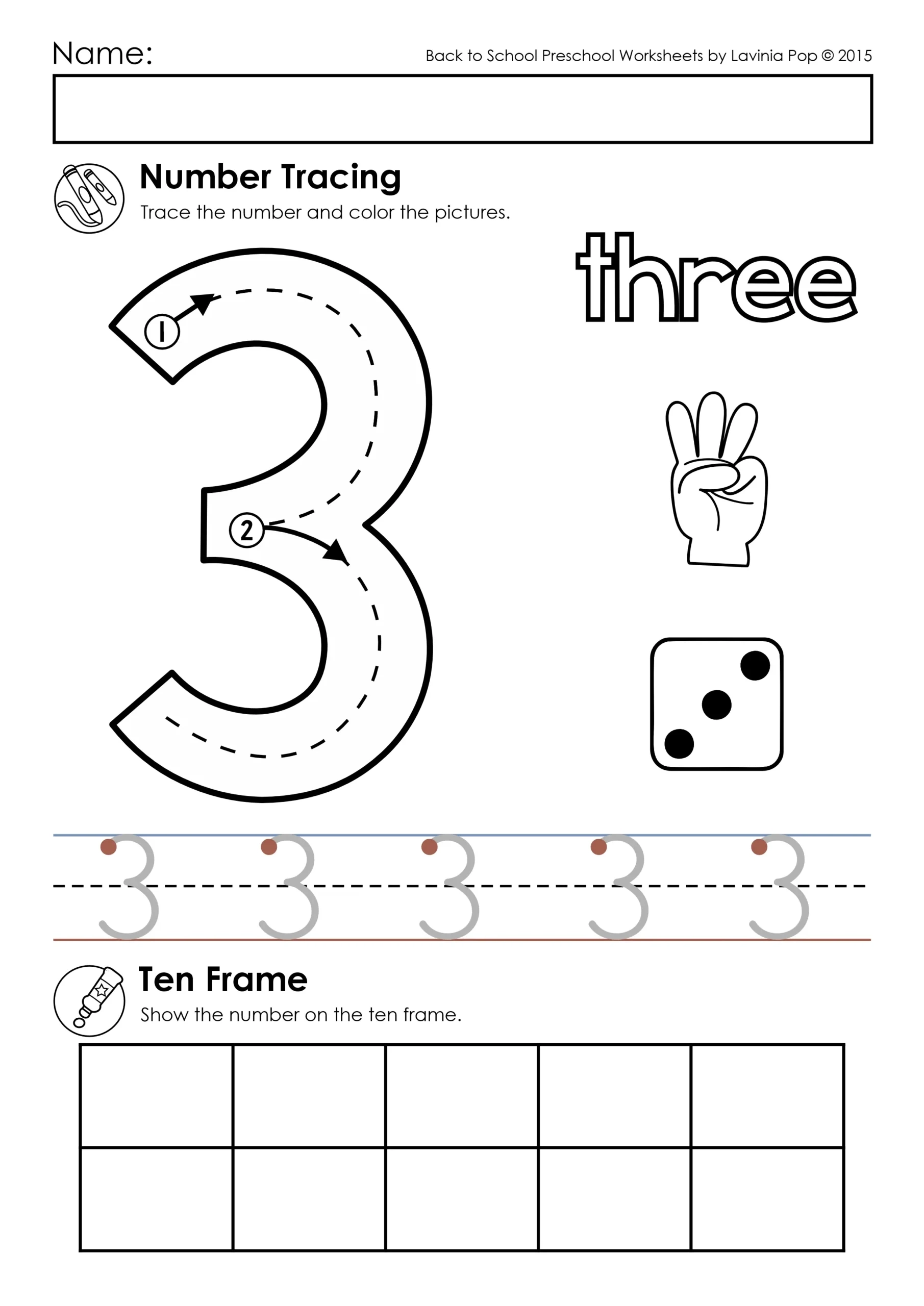 Free Printable Preschool Worksheets Tracing Numbers