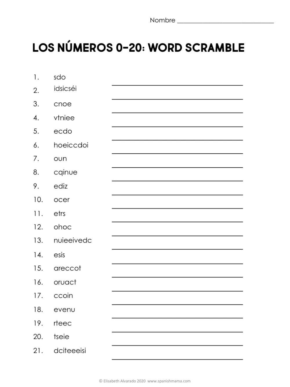 Printable Spanish Worksheets For Beginners Pdf