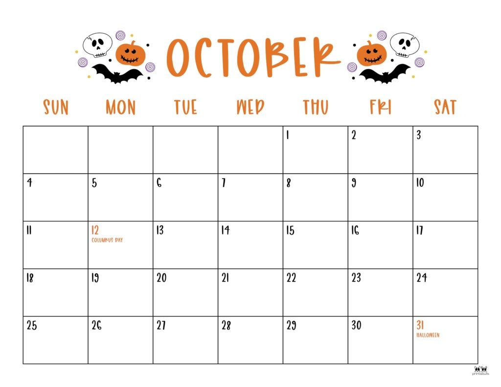Blank October Calendar 2026