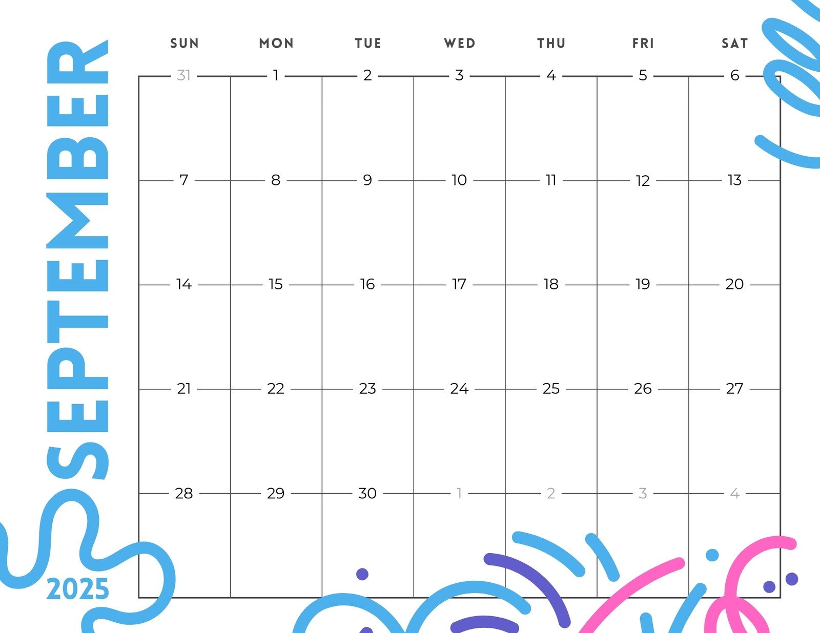 Page 2 Free Printable Customizable Monthly Calendar Templates Canva