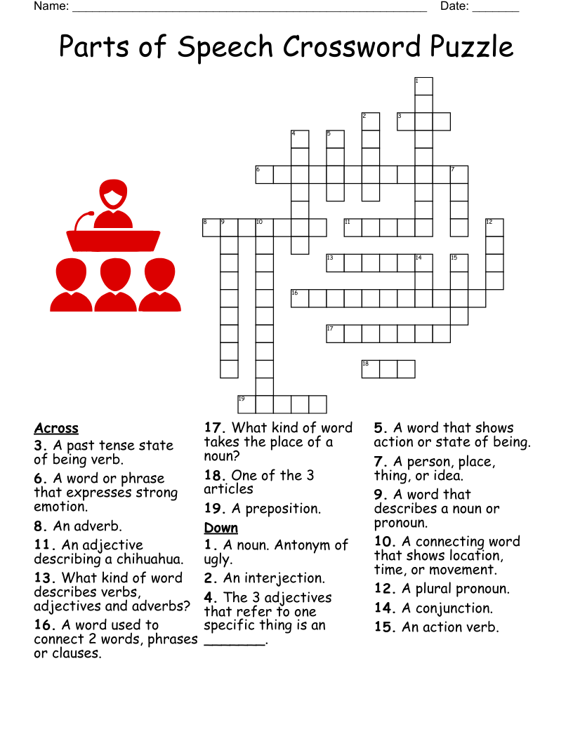 Grammar Crossword Puzzles Printable