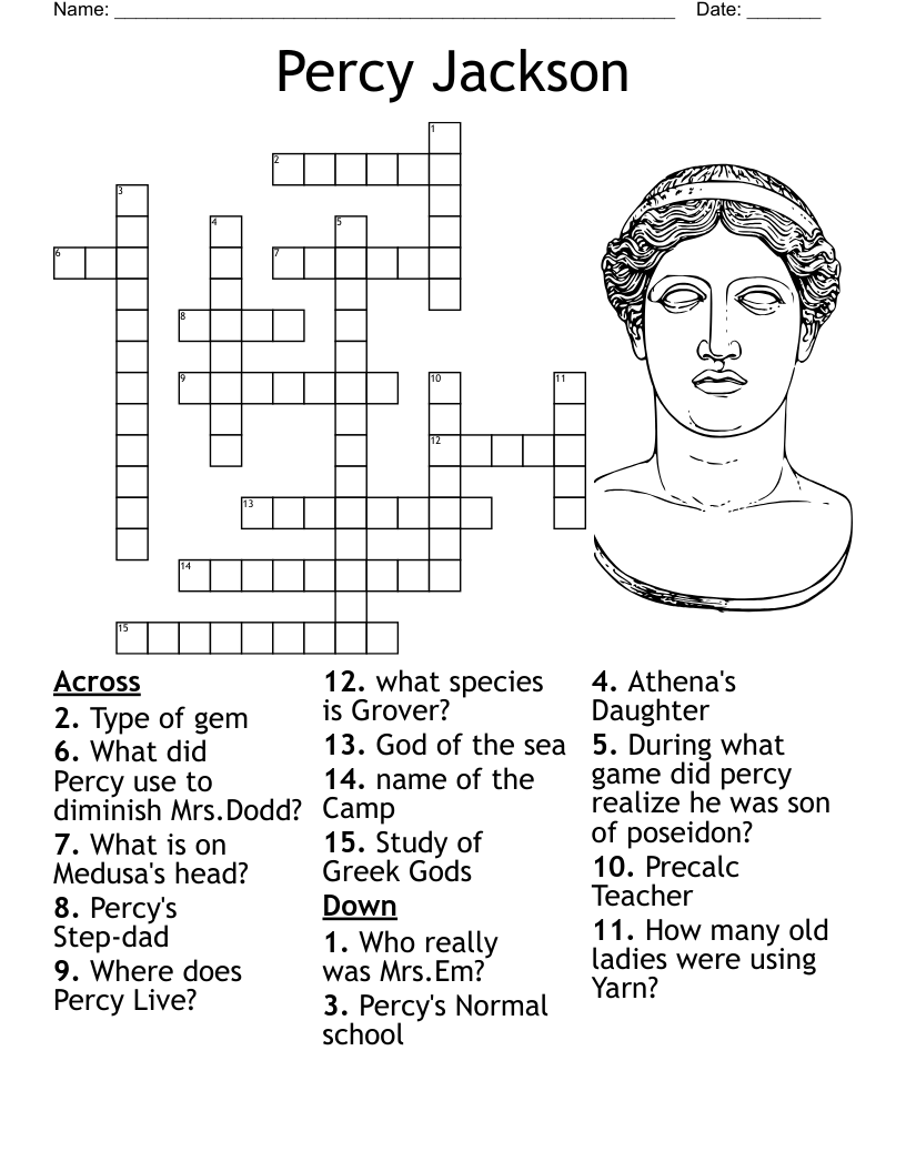 Printable Percy Jackson Crossword Puzzles