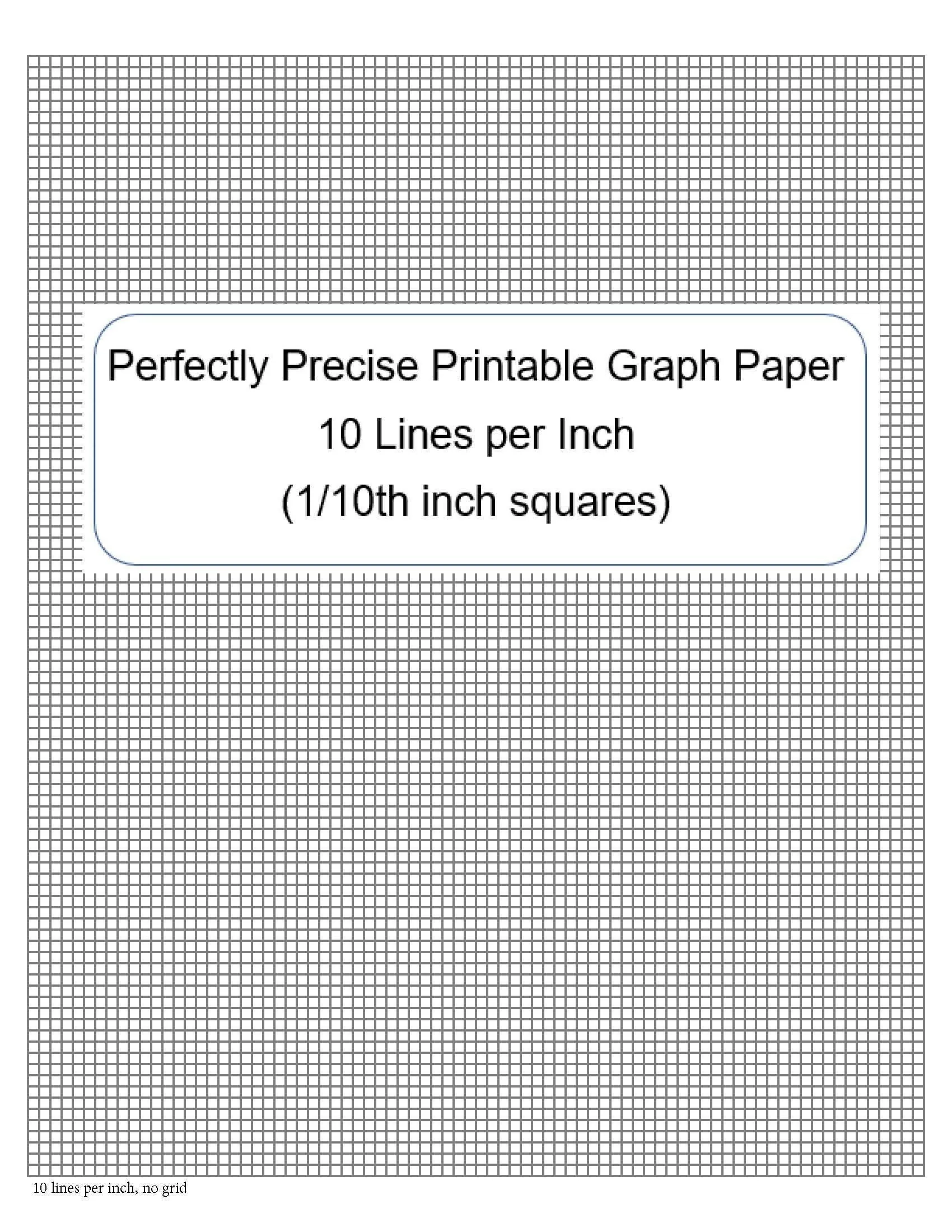 Perfectly Scaled And Precise Printable Graph Paper 10 Lines Per 