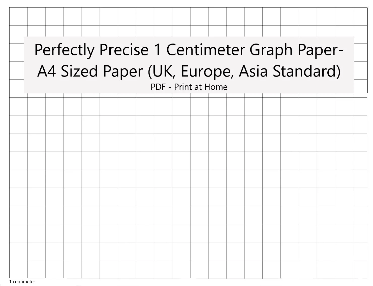 Perfectly Scaled And Precise Printable Graph Paper A4 1 Centimeter Square Metric