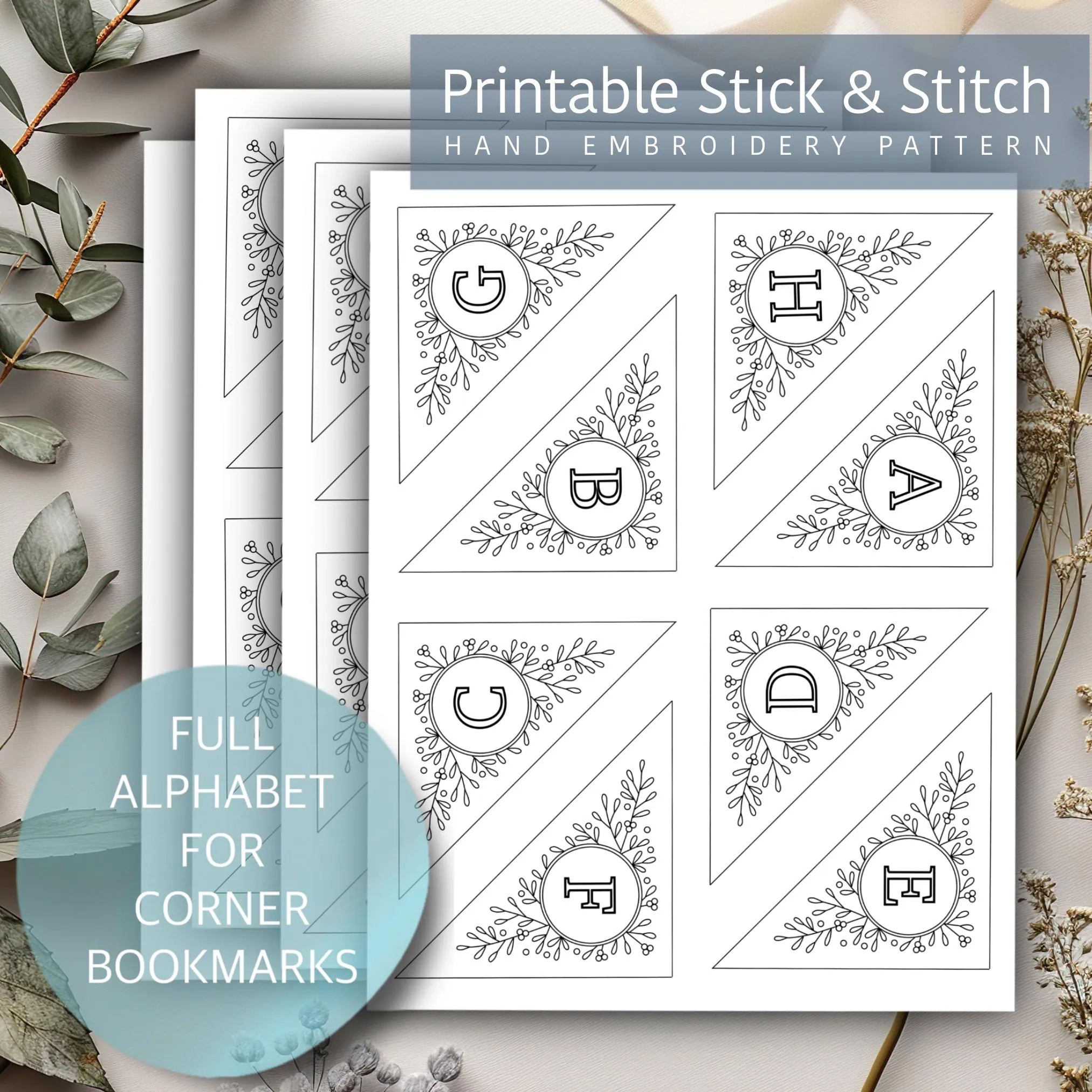 Bookmarks Printable Corner Design