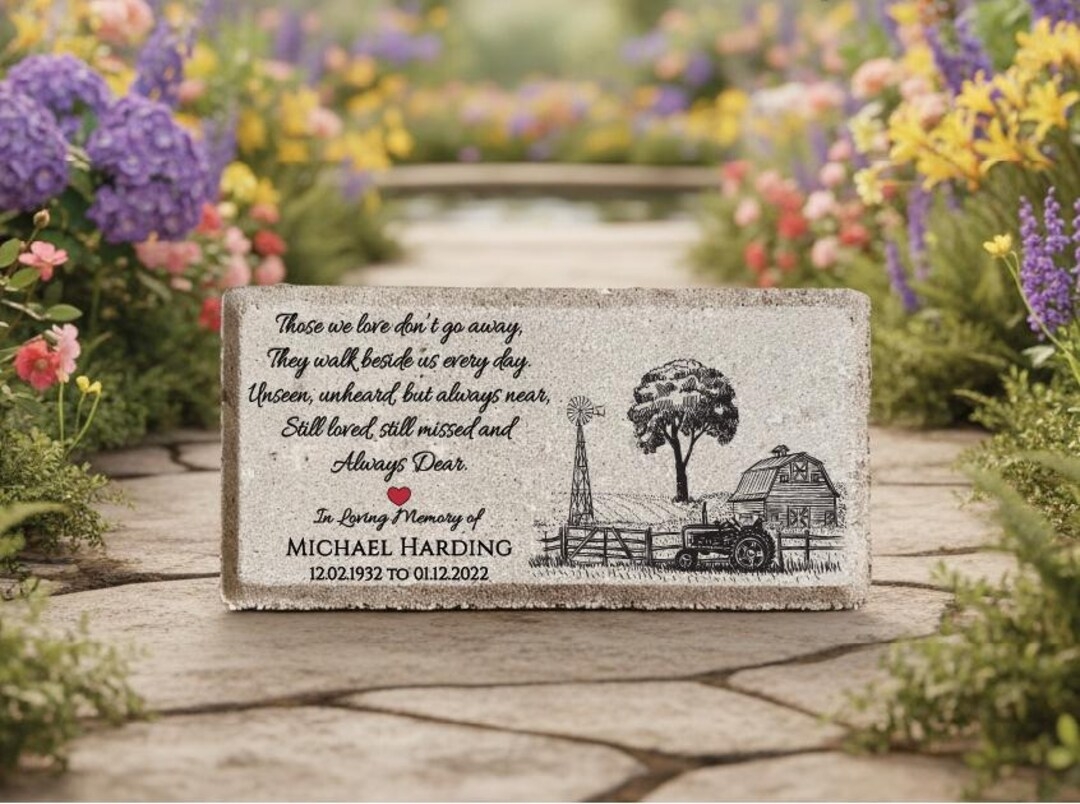 Personalized Memorial Stone Farm Tractor Barn Family Loss Sympathy Gift Etsy