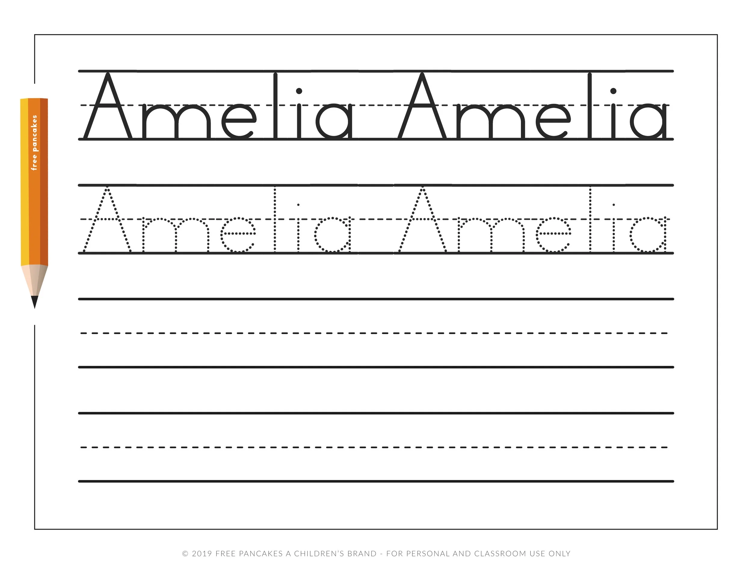 Personalized Name Tracing Worksheets not An Editable Template 