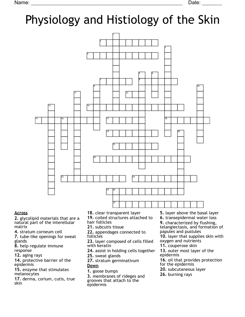 Free Printable Crossword Puzzles Skin