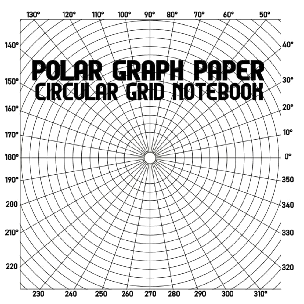 Polar Graph Paper Circular Grid Notebook Gray Lines 10 Degree Angles Single sided Black backed Danial Amazon de B cher
