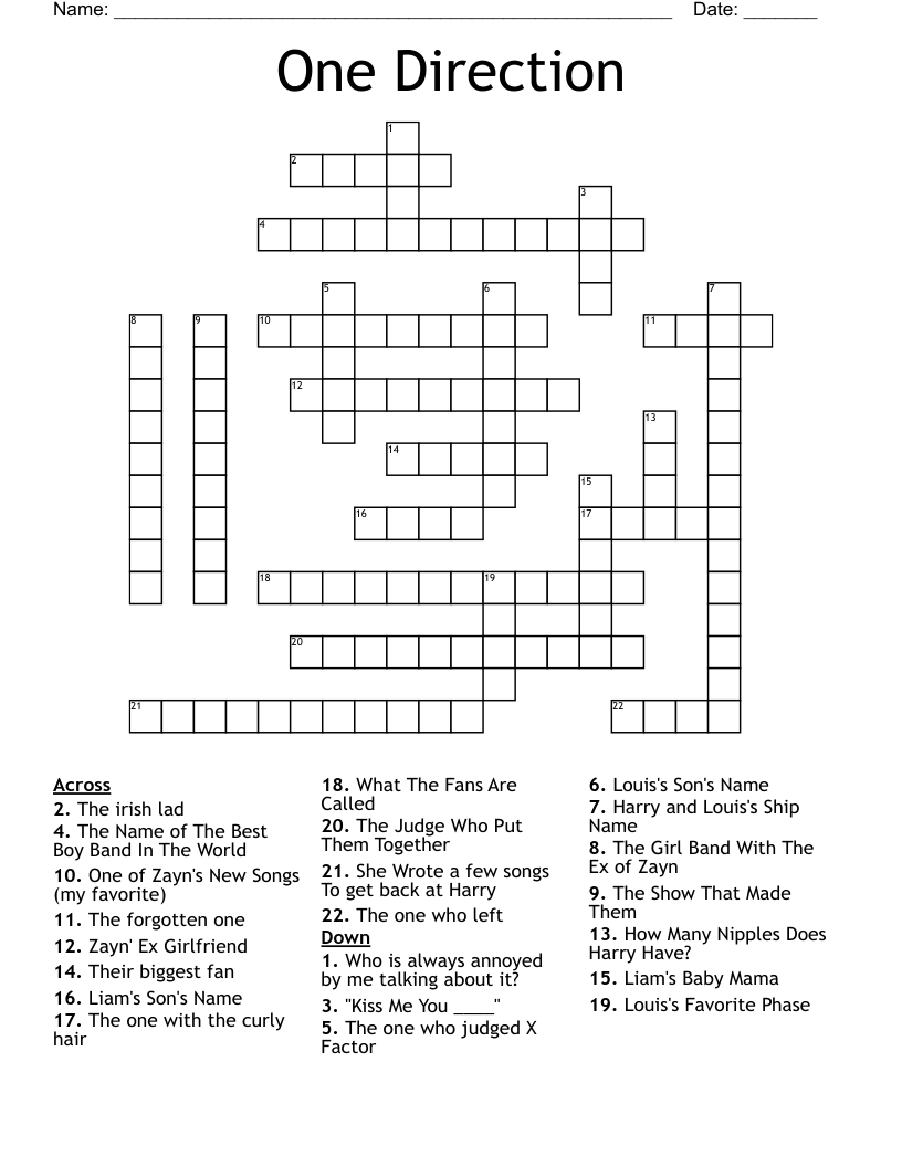 Pop Music Crosswords Word Searches Bingo Cards WordMint