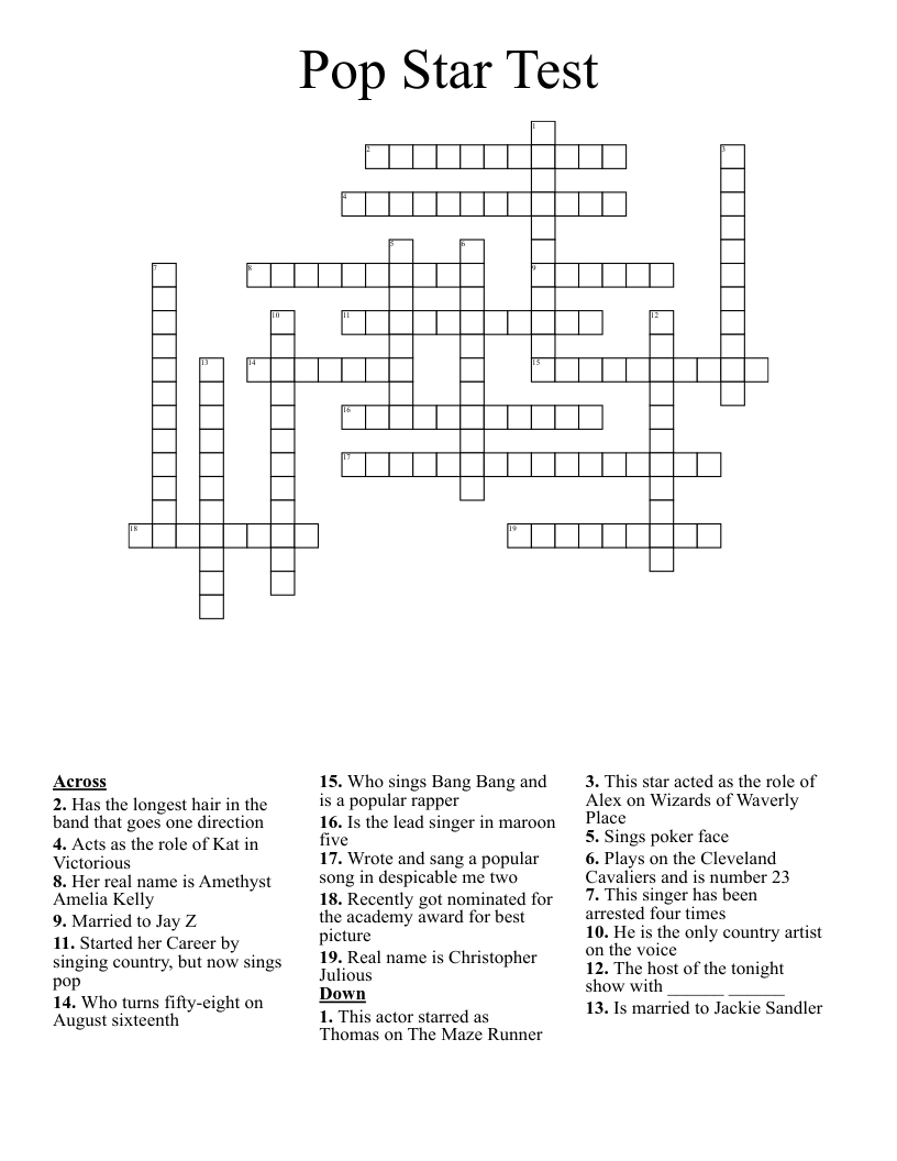 Jacqueline E Mathews Printable Crossword Puzzles