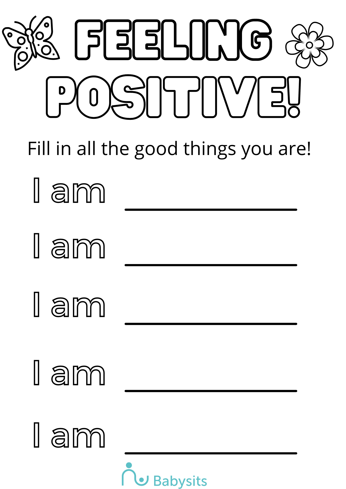 Printable Positive Affirmations Worksheet Pdf