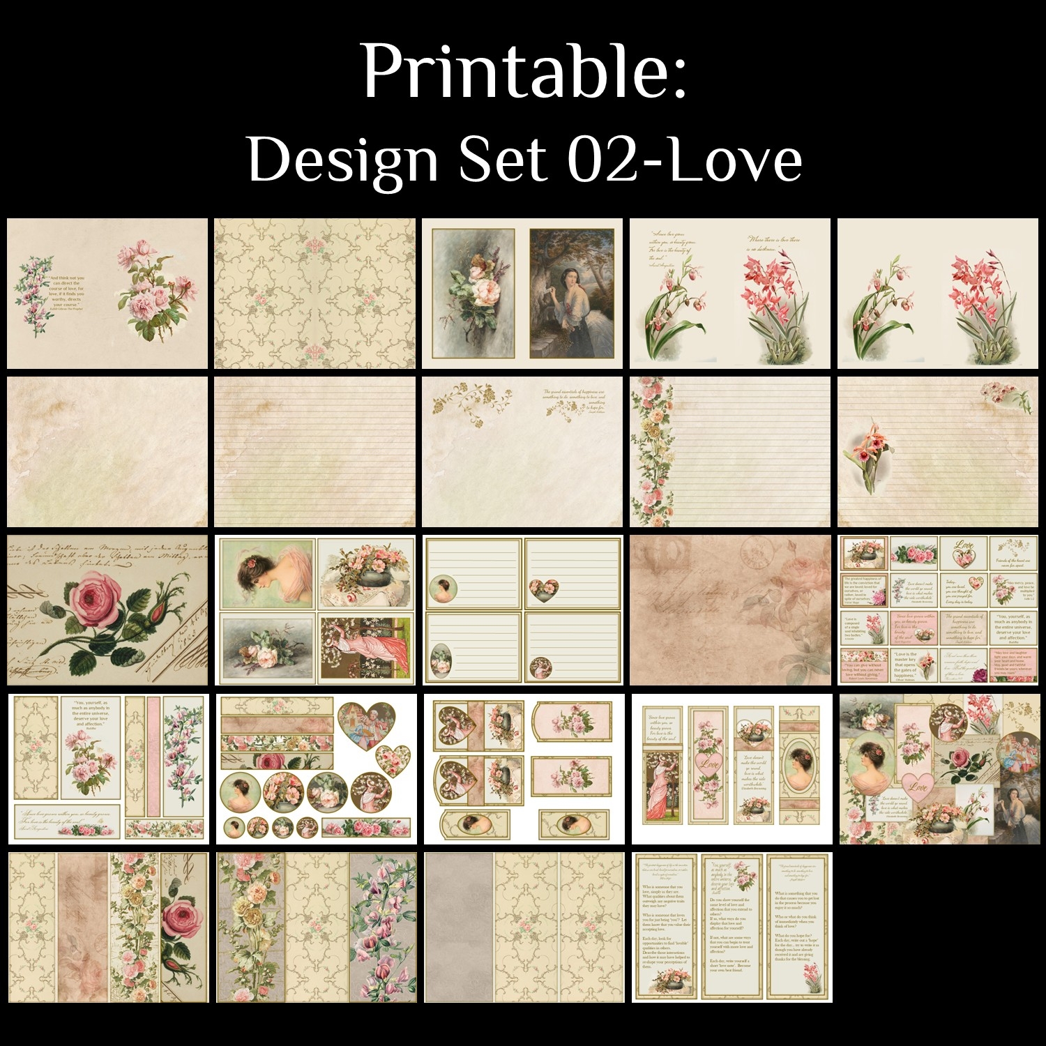Pretty Paper Design Set 02 Love Just BeCause Creations