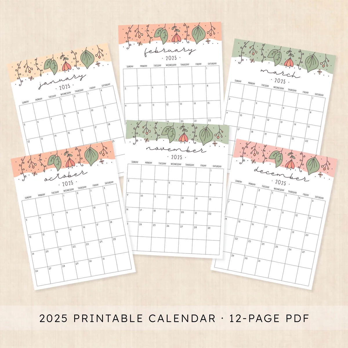 Free Blank 2025 Printable Calendar