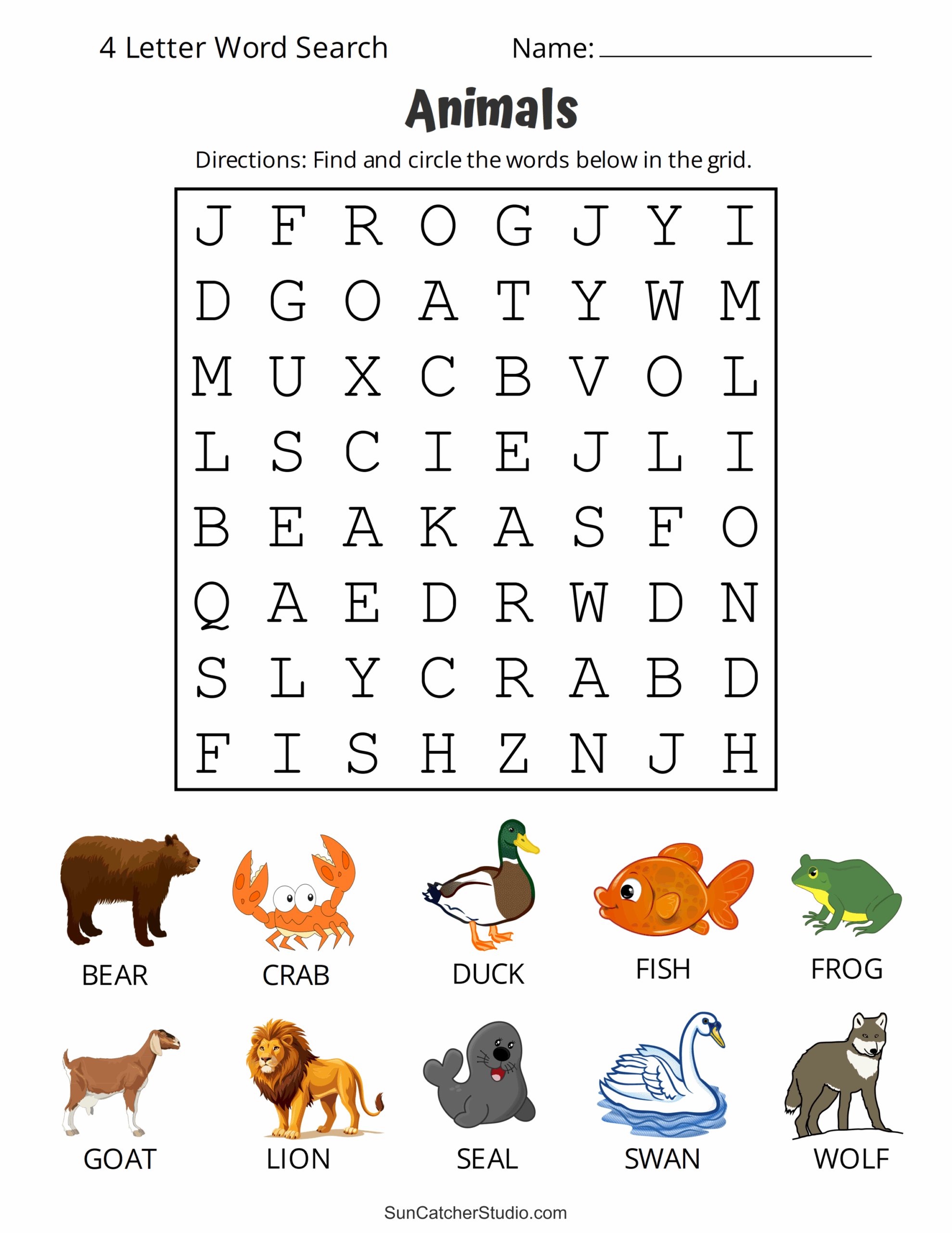 3 4 Letter Crossword Puzzles Printable