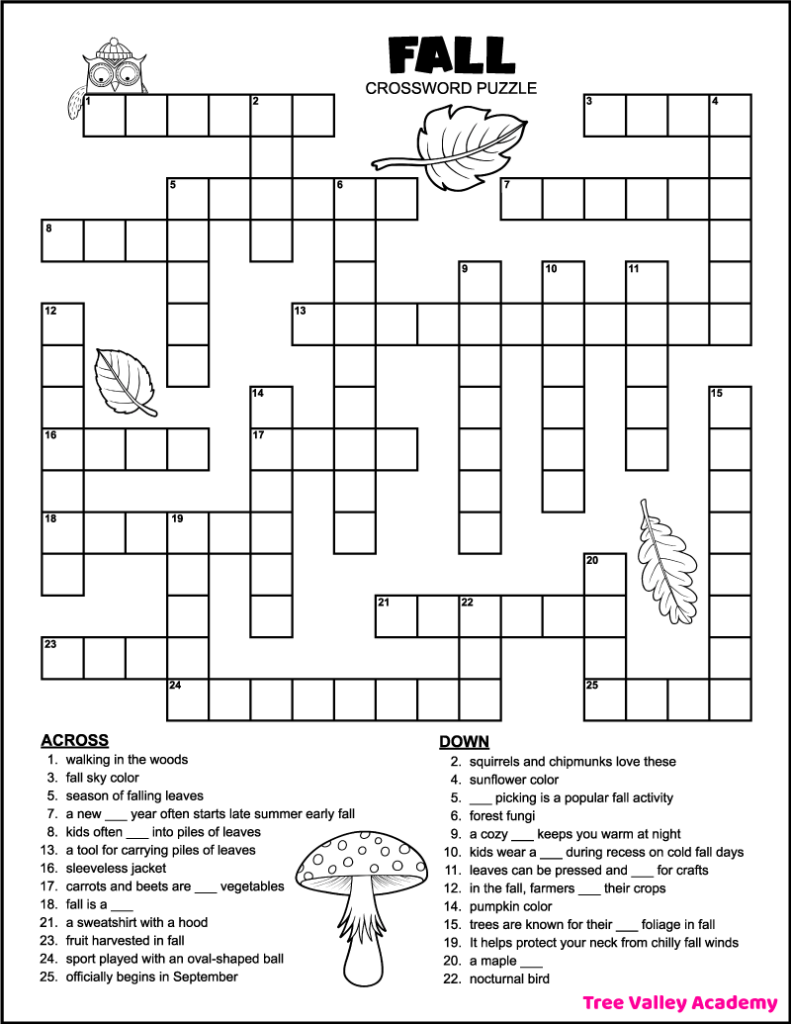 Crossword Puzzles Nouns Printable
