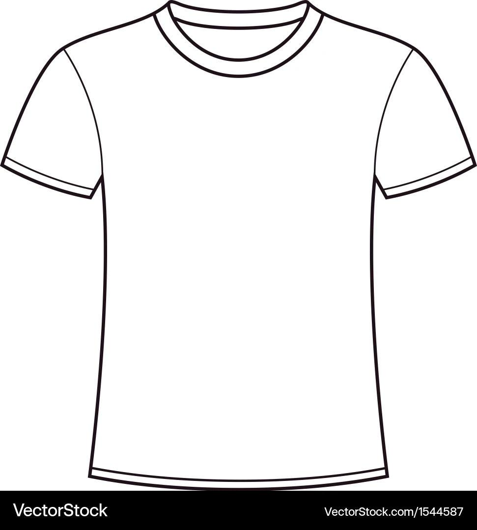 Printable Blank T Shirt Design Template White T Shirt Template Royalty Free Vector Image