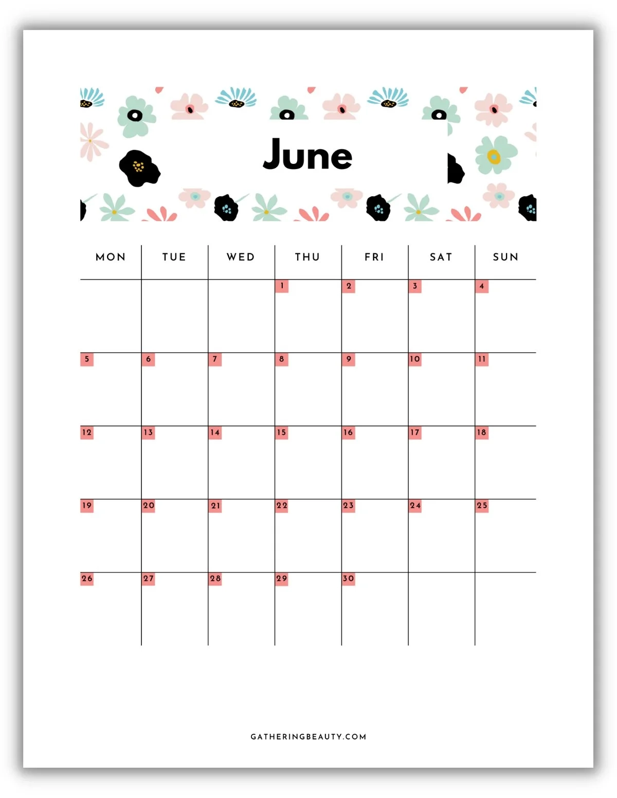 Printable Calendar 2023 Gathering Beauty