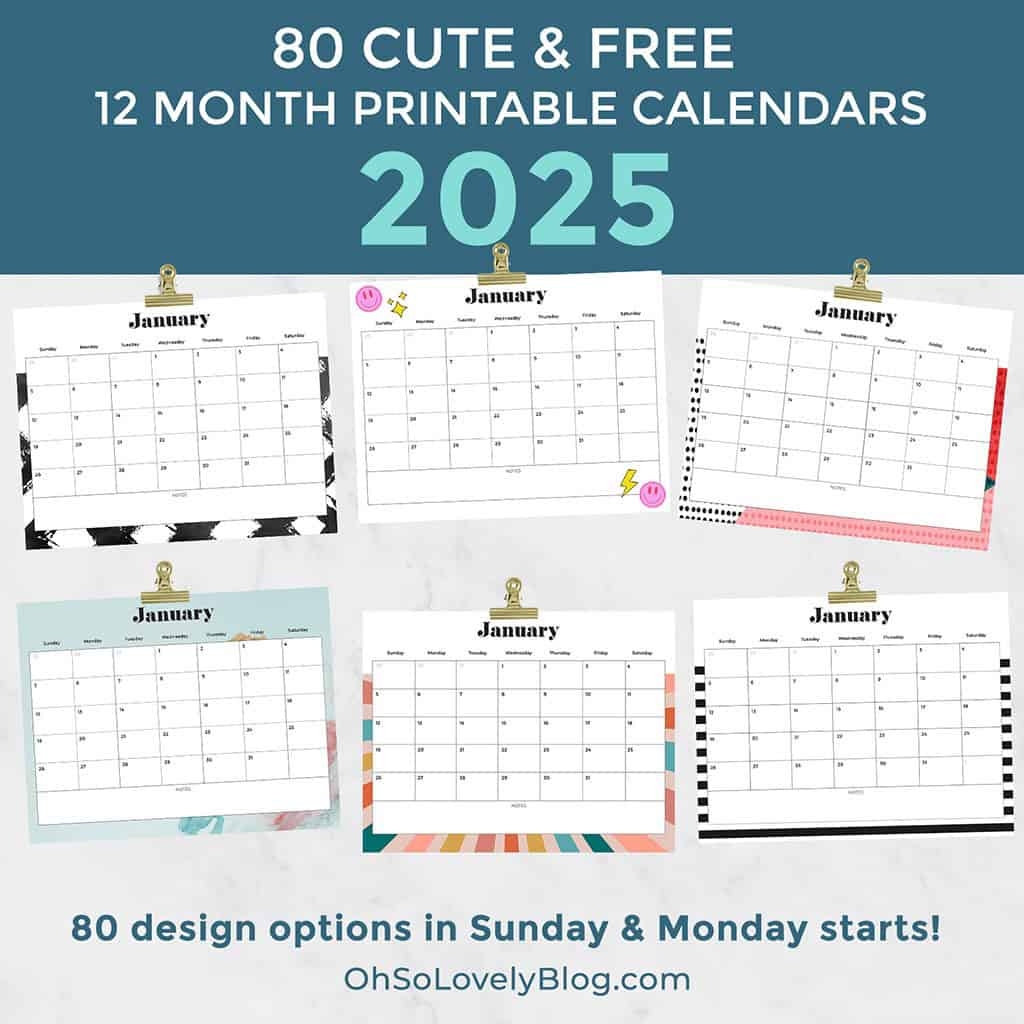 2025 Printable Free Calendar By Month
