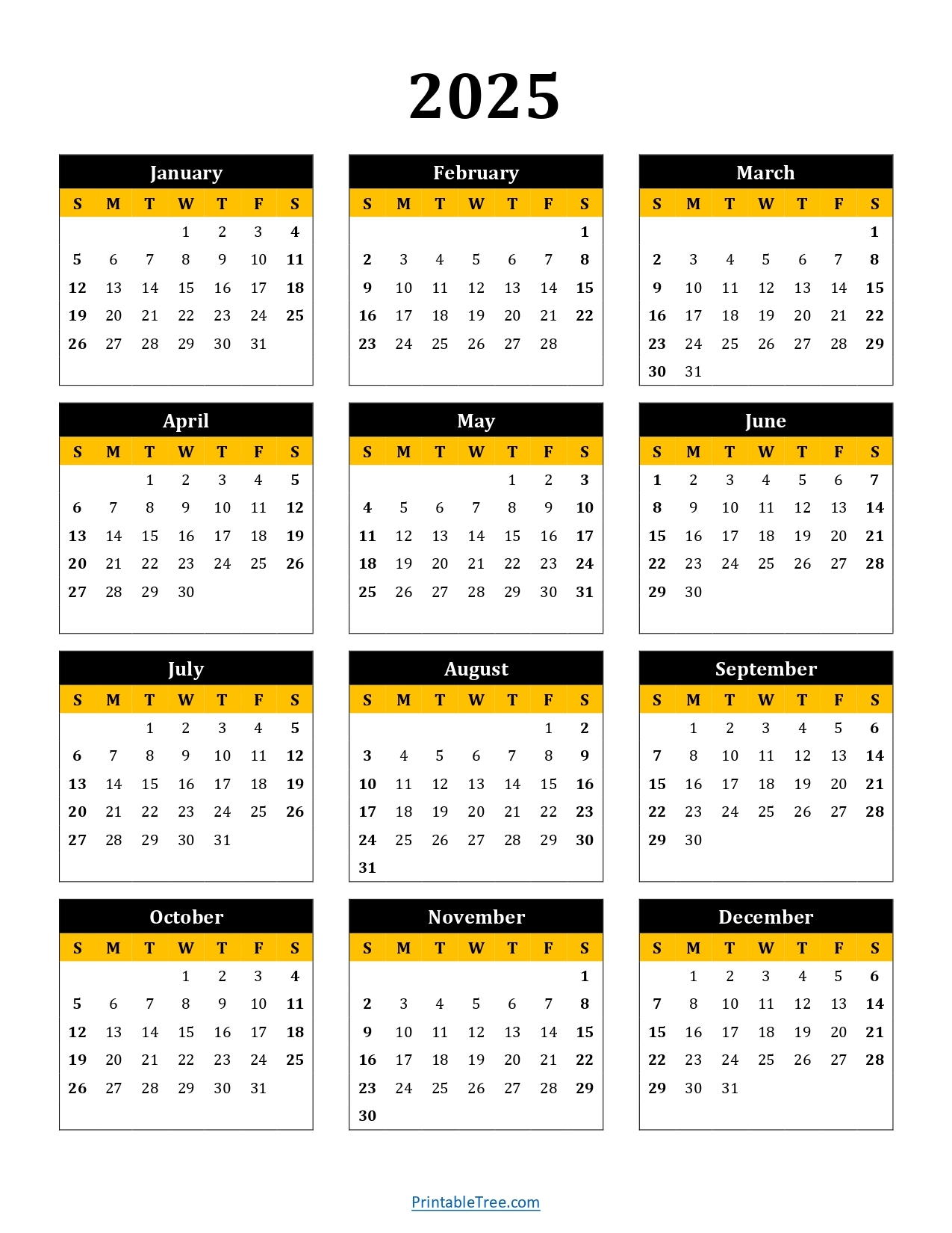 Blank Printable Calendar Pages 2025