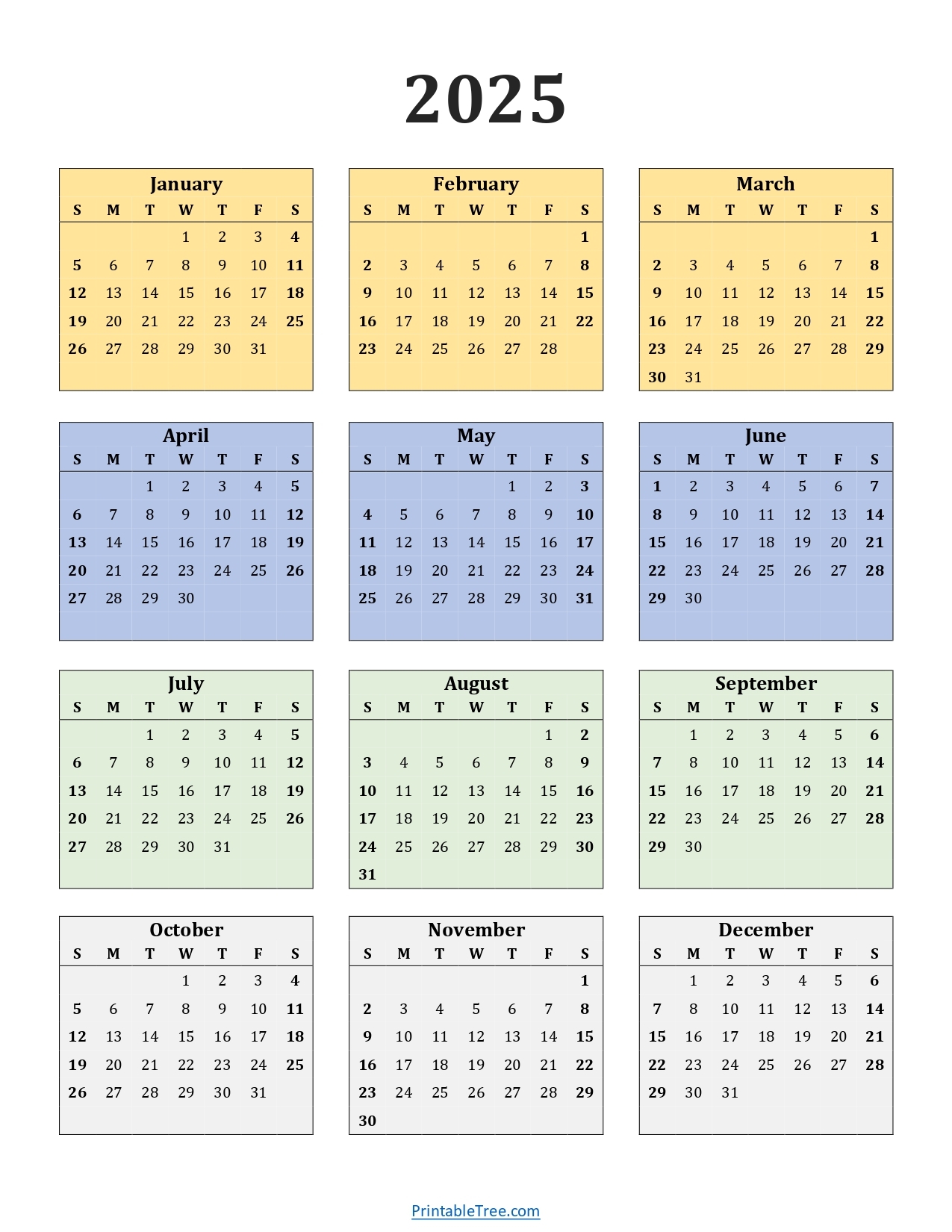Blank Calendar Pages 2025 Printable Free