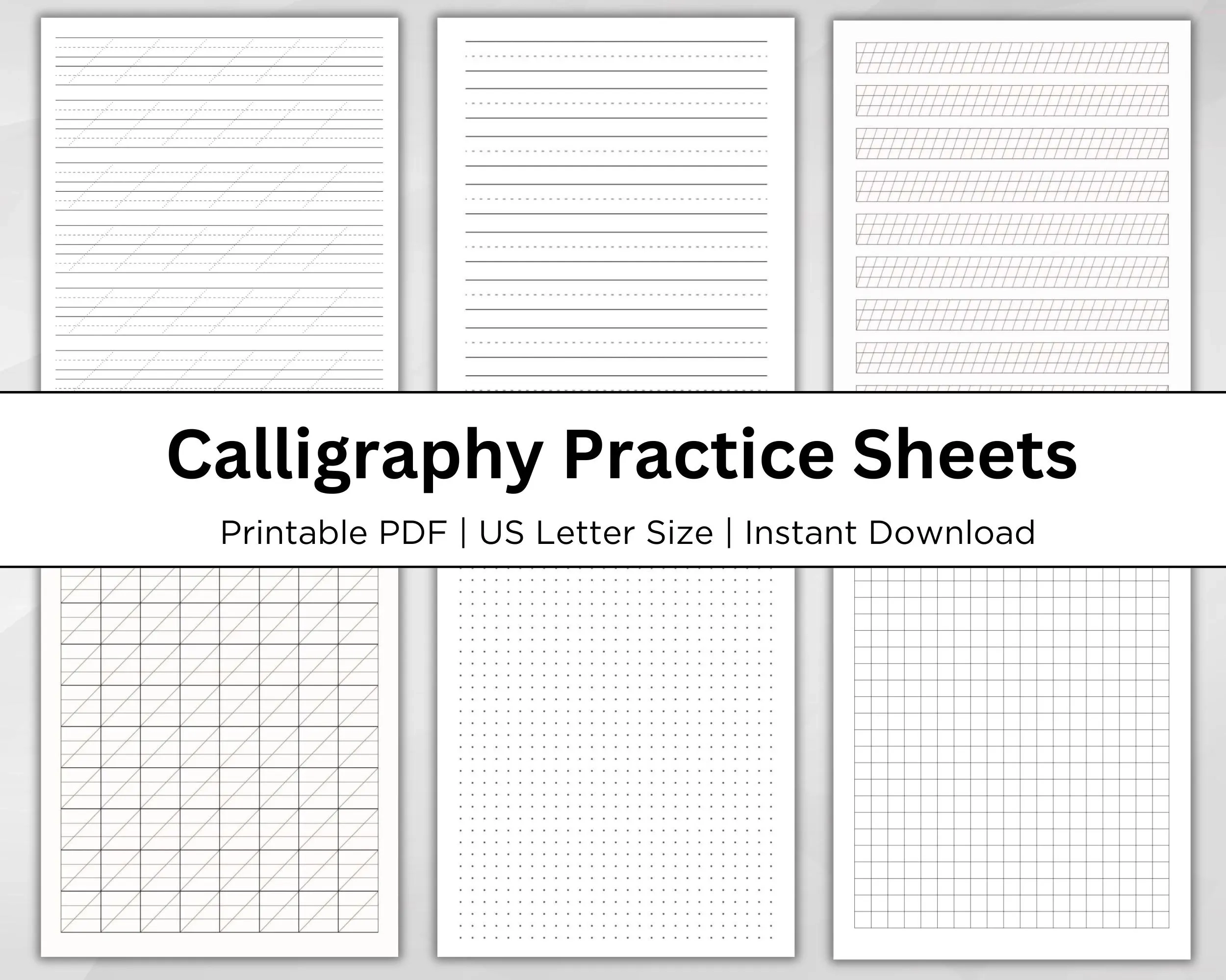 Printable Calligraphy Practice Sheets Templates Calligraphy 
