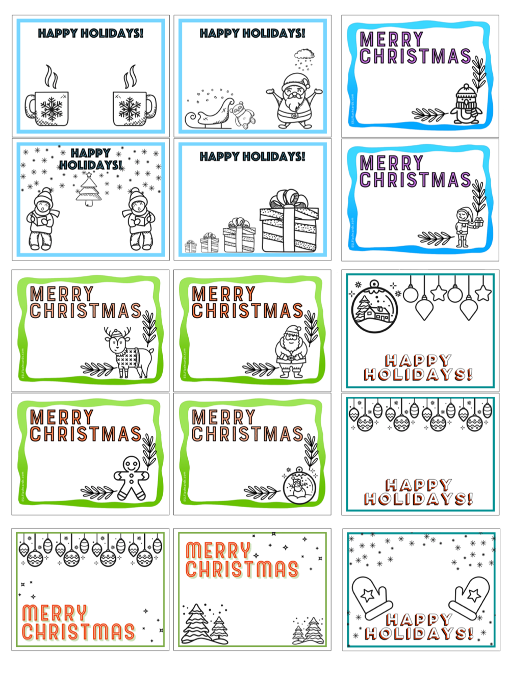 Printable Christmas Card Designs