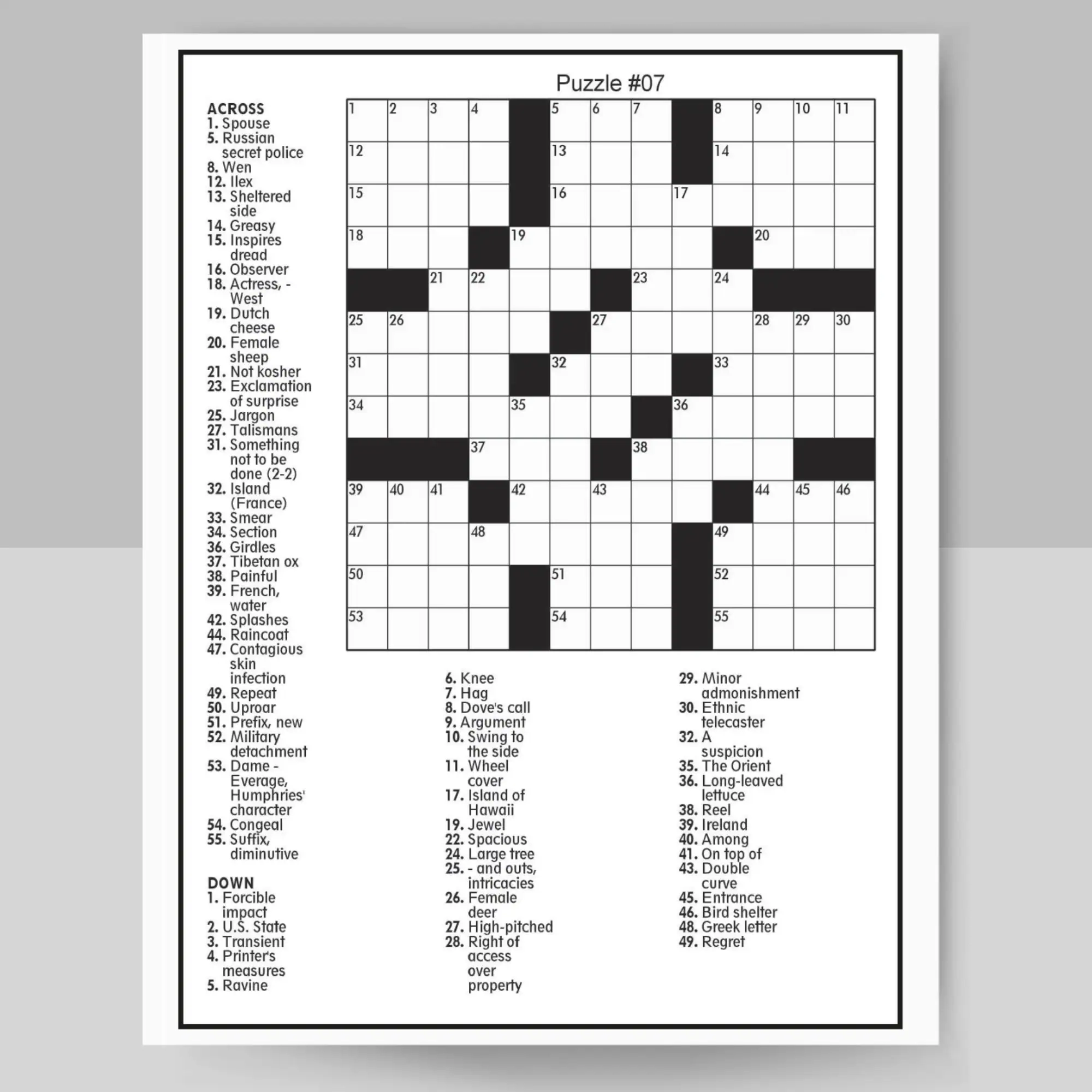 Printable Crossword Puzzles For Adults amp Seniors 100 Pages 