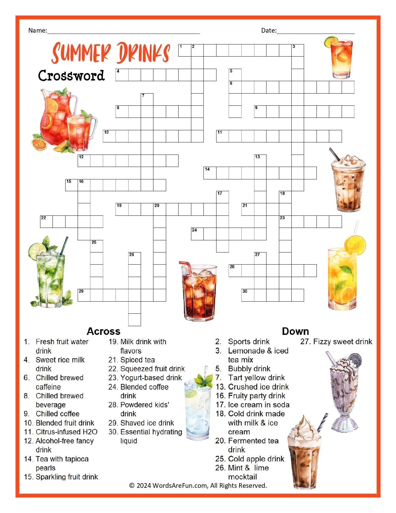 Adult Printable Crossword Puzzles