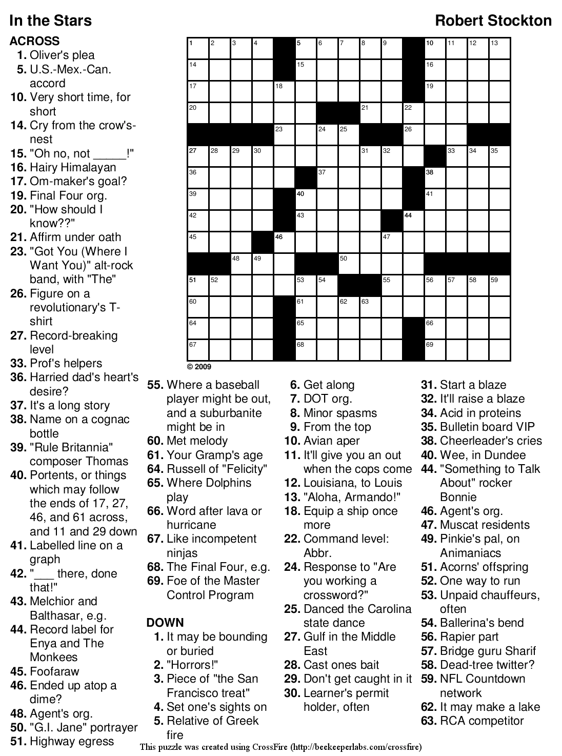 Free Crossword Puzzles Printable