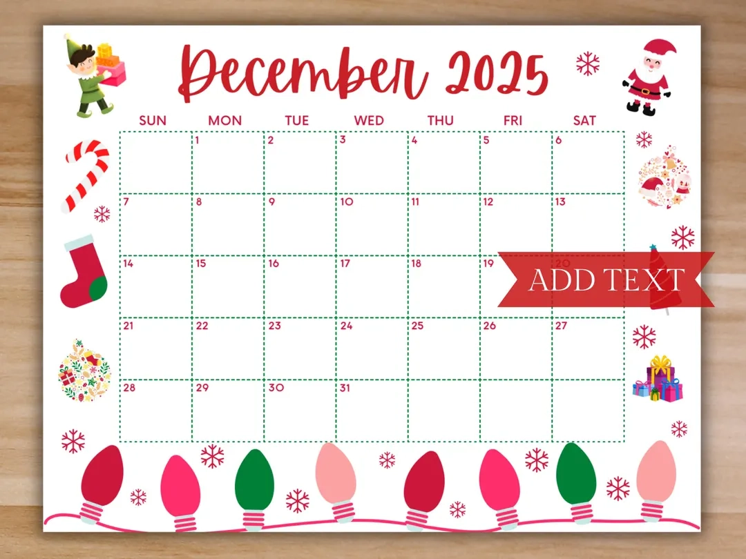 December 2025 Blank Calendar