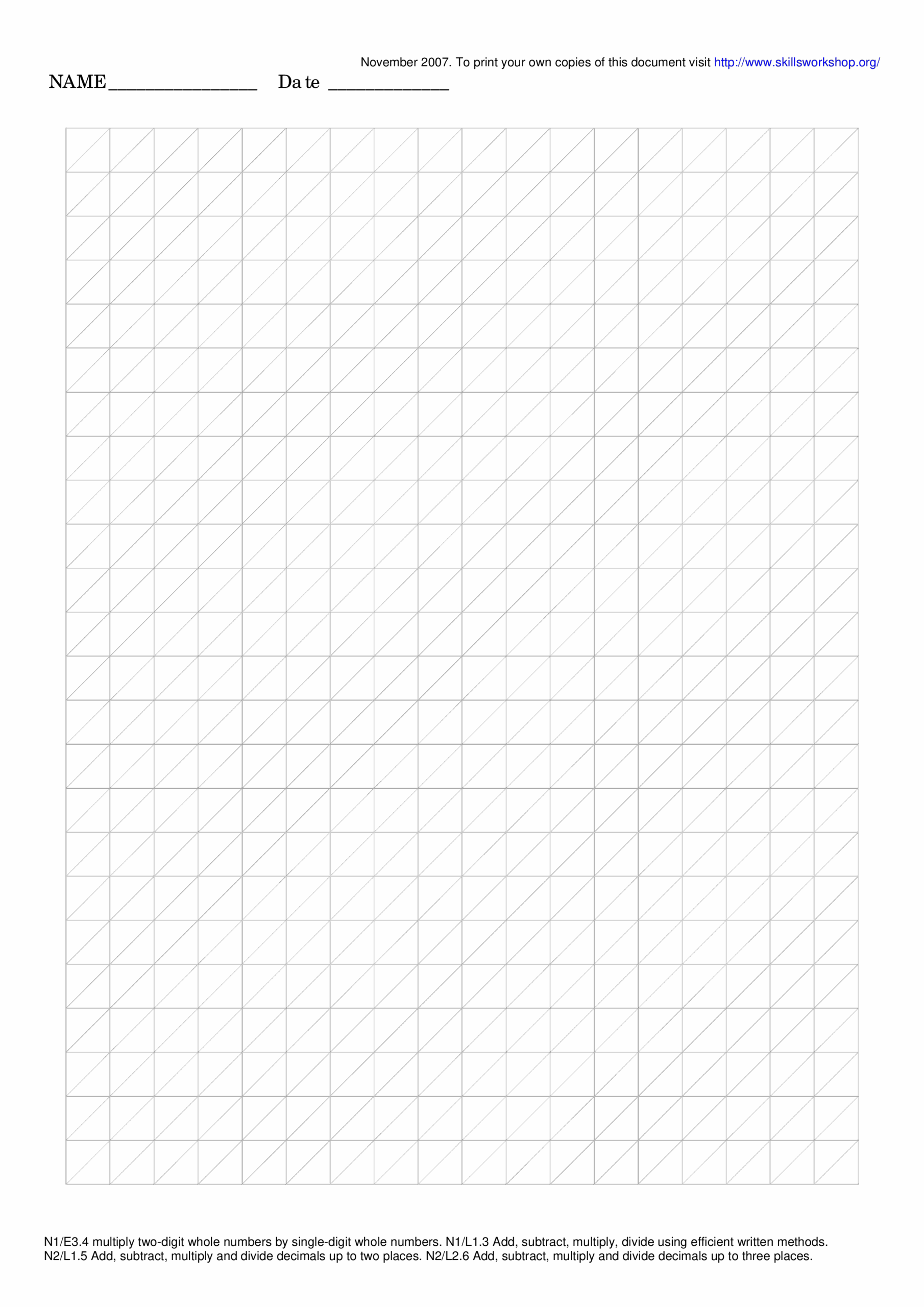 Printable Diagonal Grid Paper Templates At Allbusinesstemplates 
