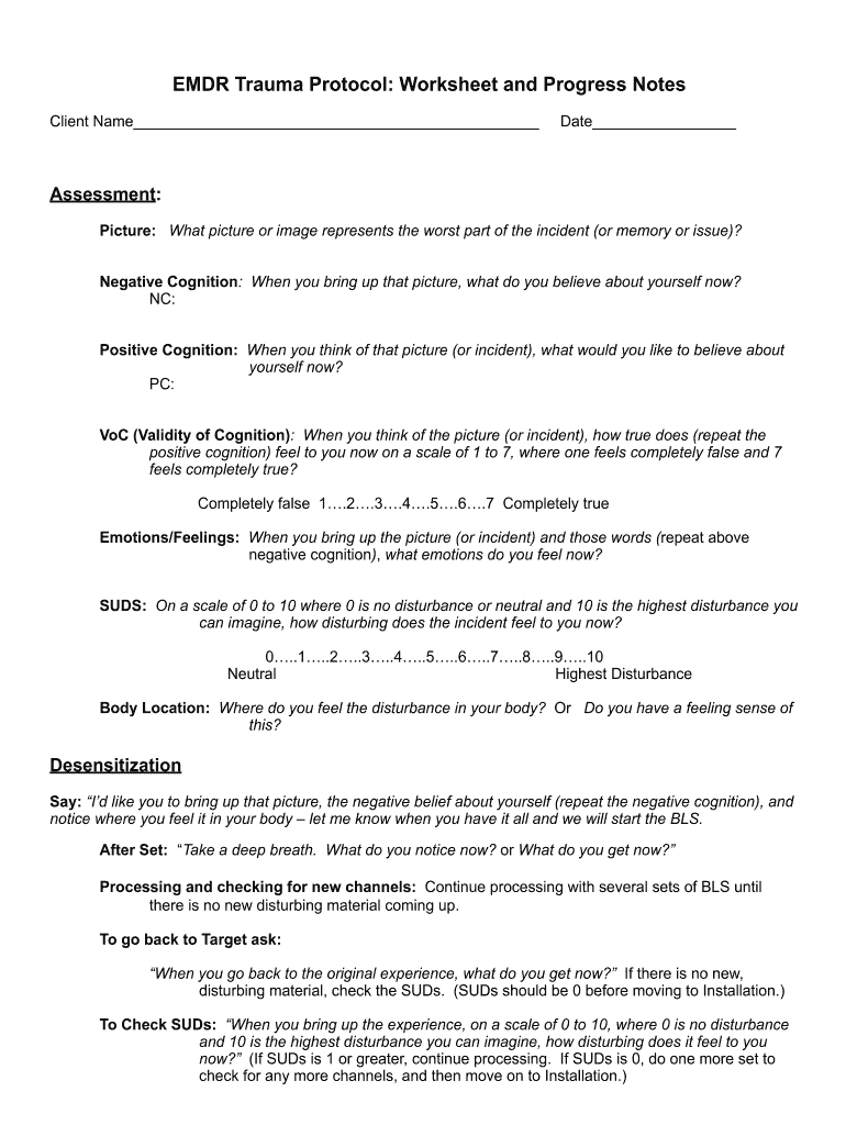 Printable Emdr Worksheets Fill Out amp Sign Online DocHub