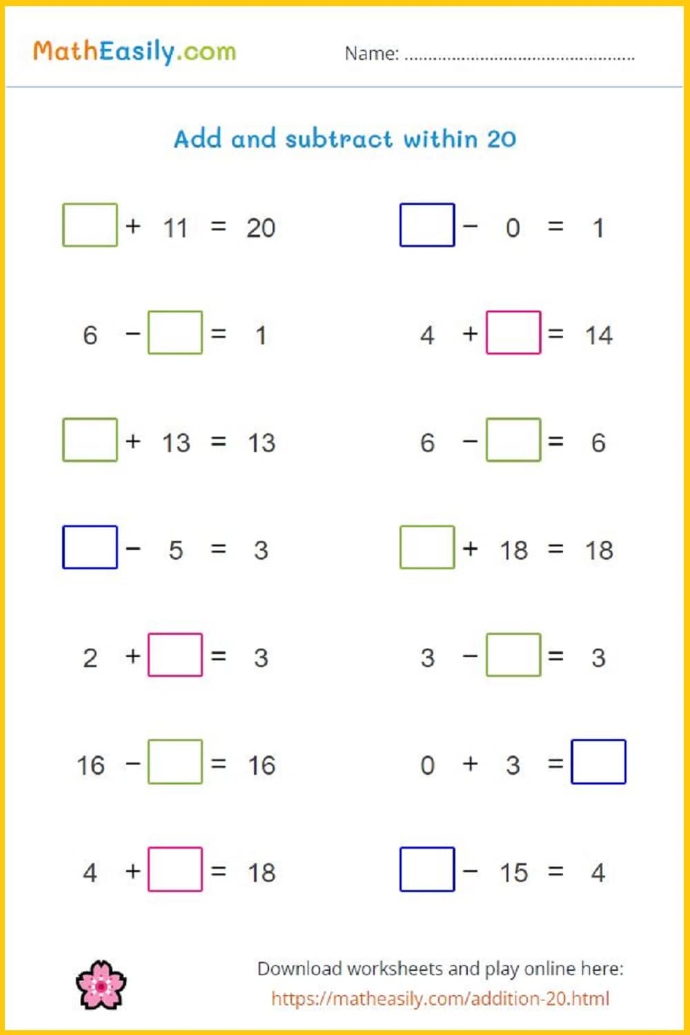 Free Printable 1st Grade Math Worksheets Pdf