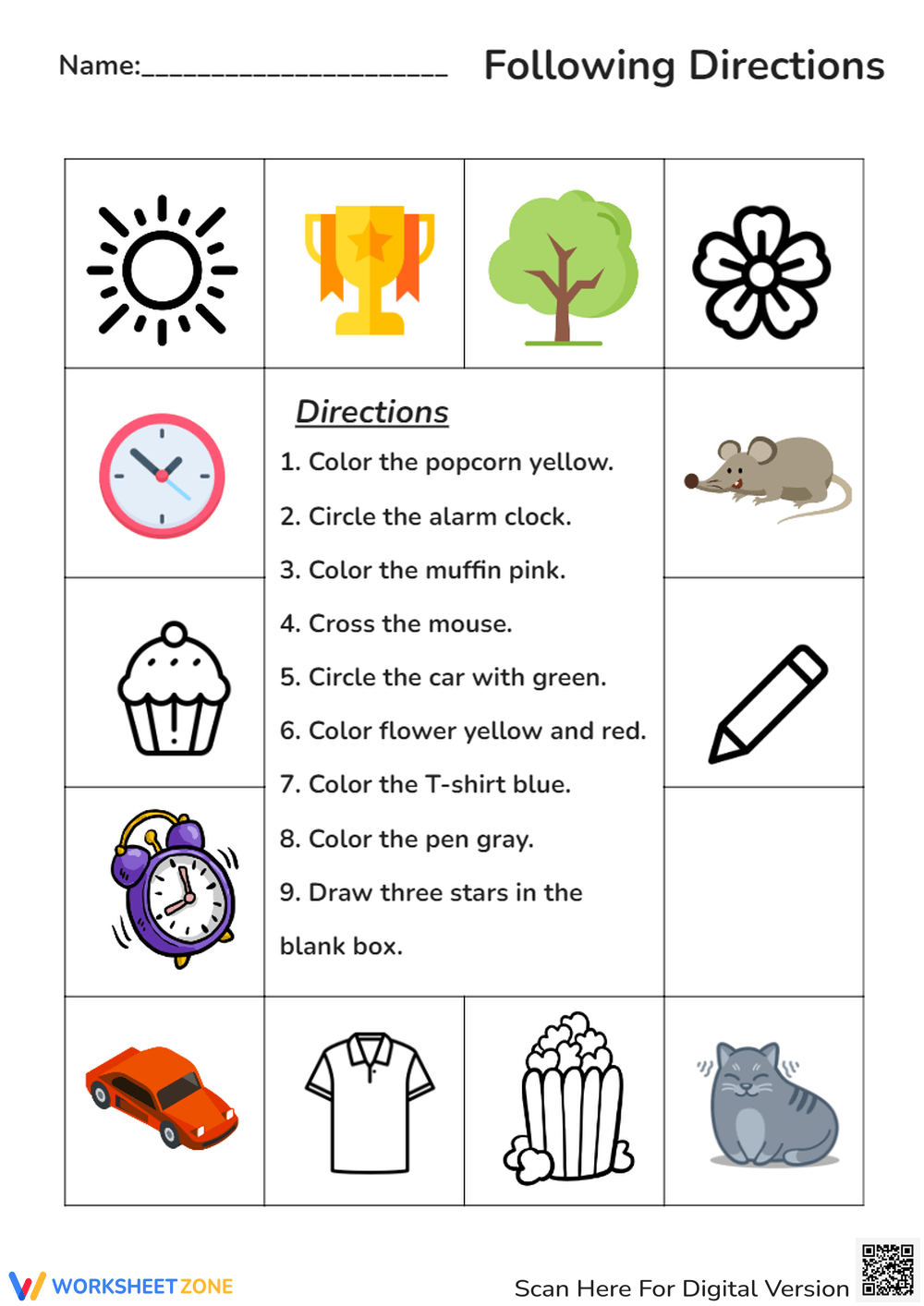 Printable Following Directions Worksheets Pdf