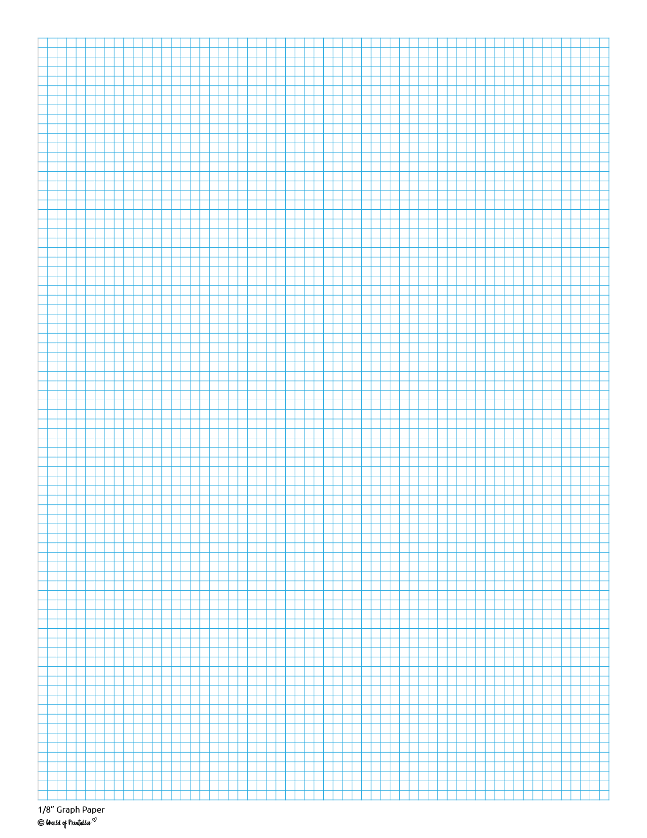 Printable 1/8 Graph Paper Free