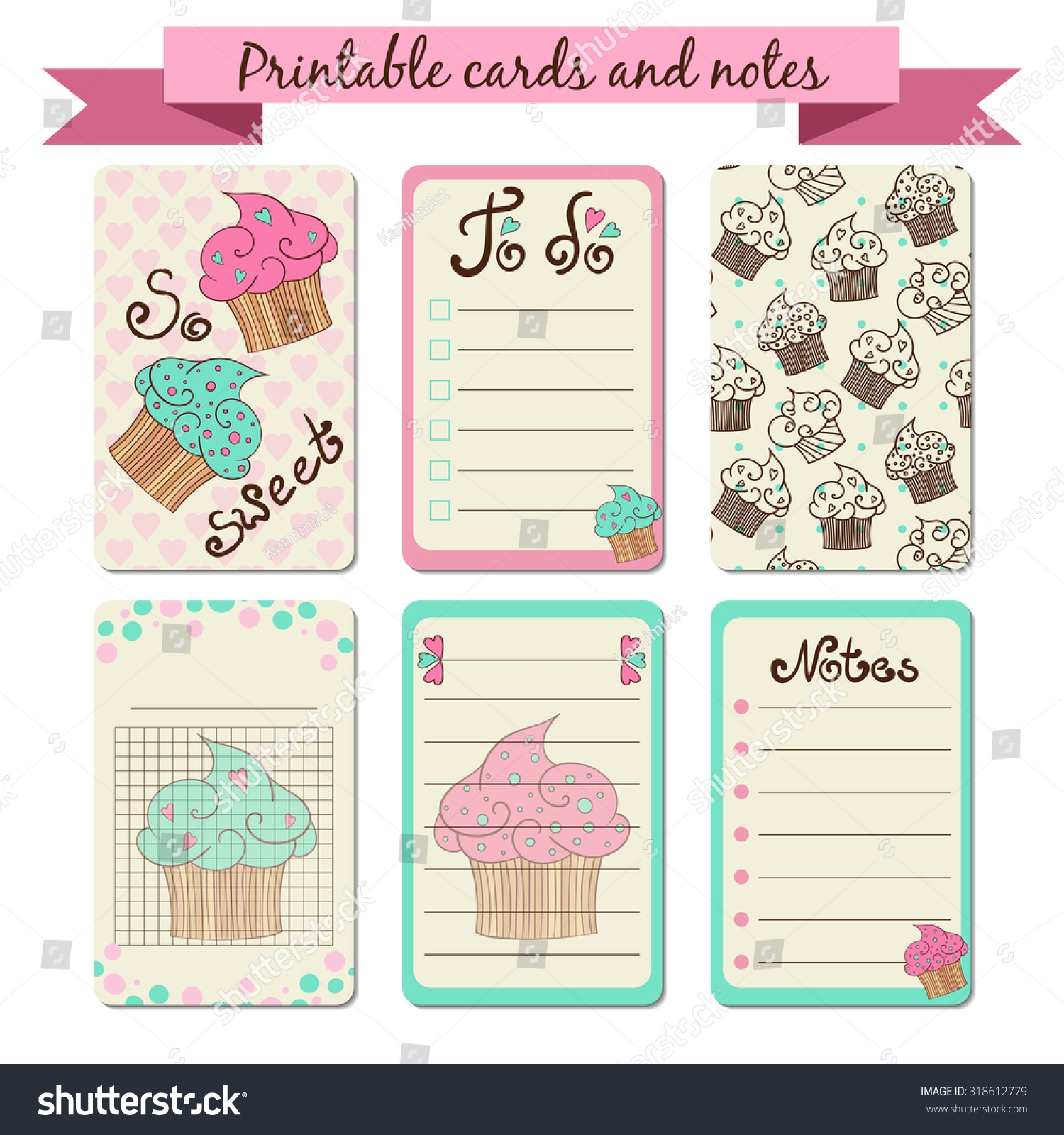 Printable Journal Cards Notes Do List Stock Vector Royalty Free 318612779 Shutterstock