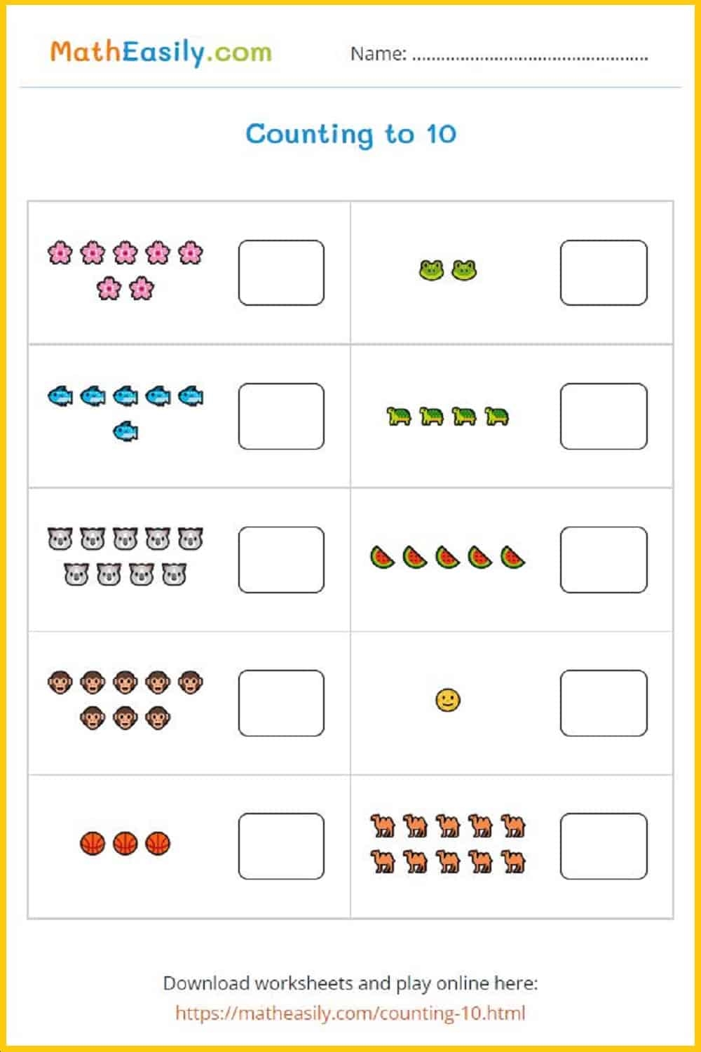 Math Worksheets Printable Kindergarten