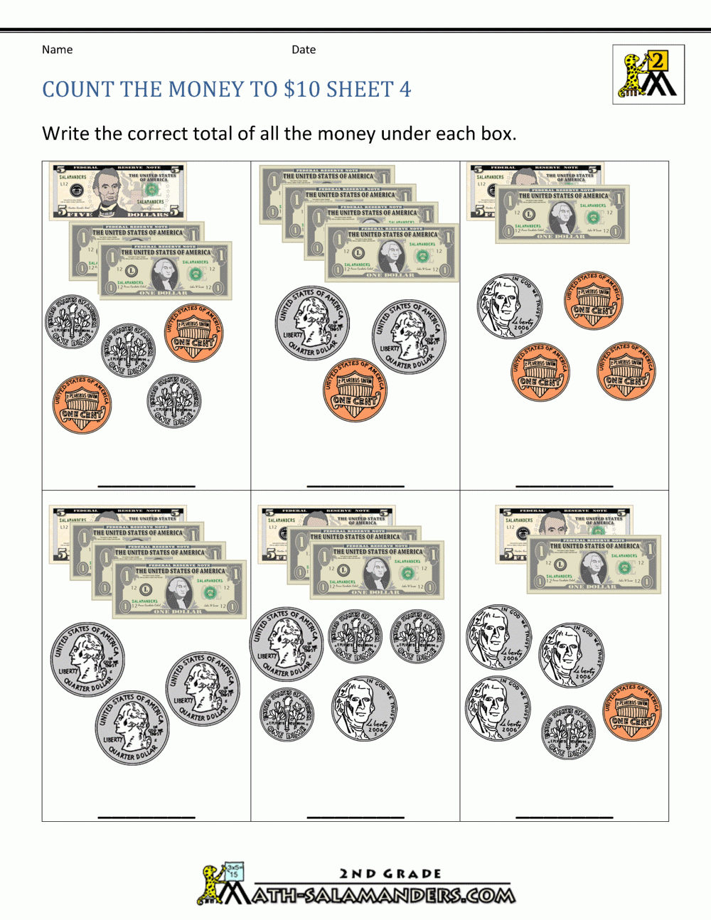 Free Printable Money Worksheets Pdf