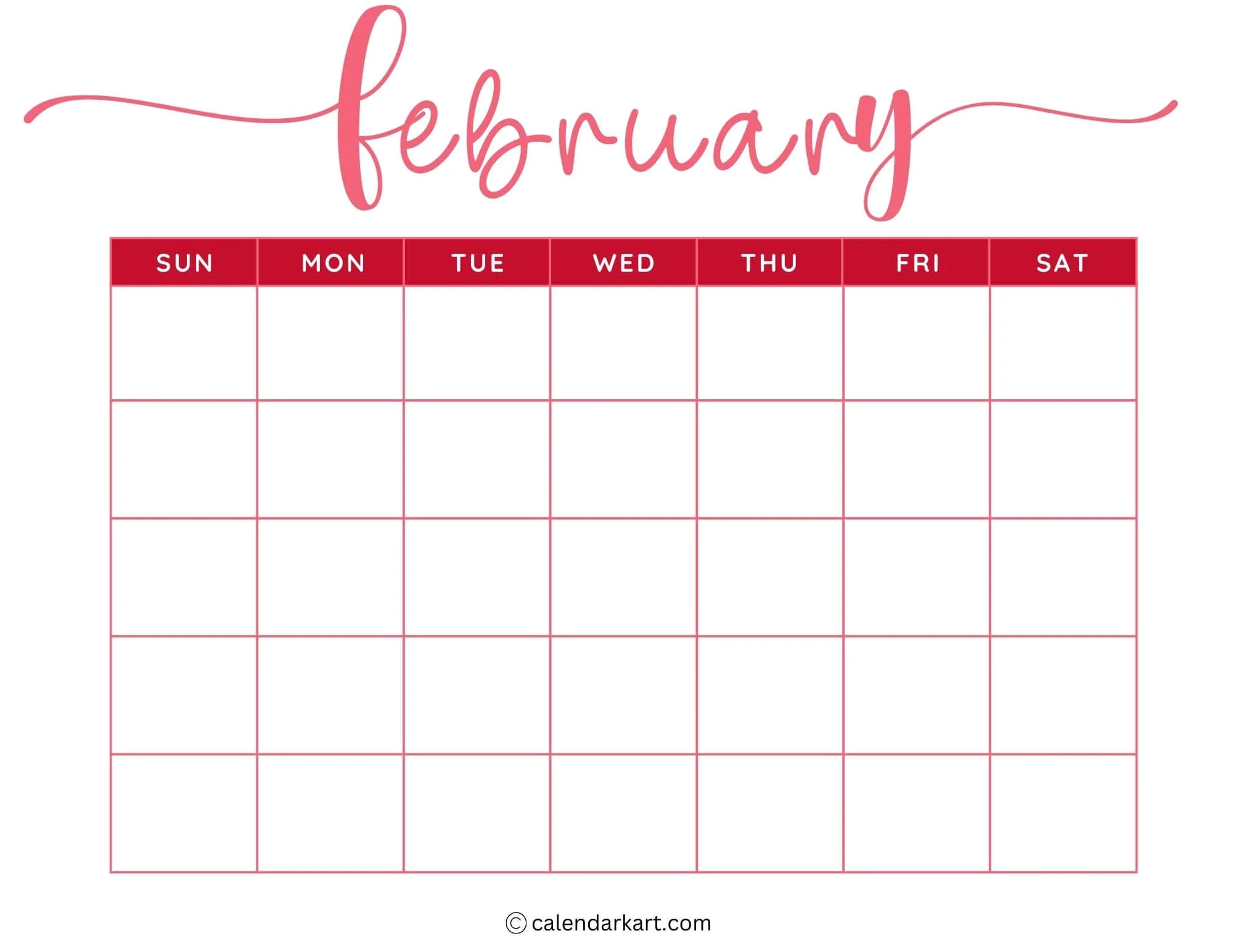 Printable Monthly Weekly And Yearly Blank Calendar Templates
