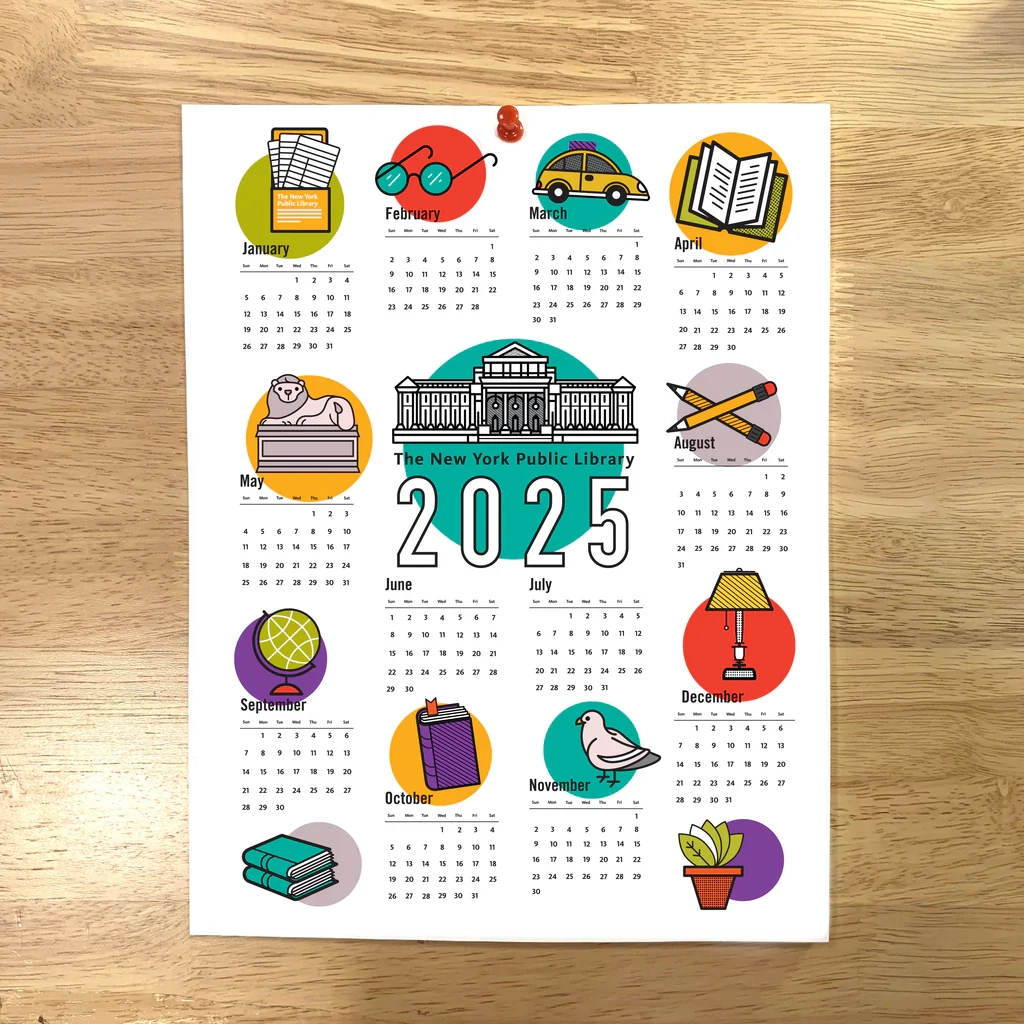Printable NYPL 2025 Calendar The New York Public Library Shop