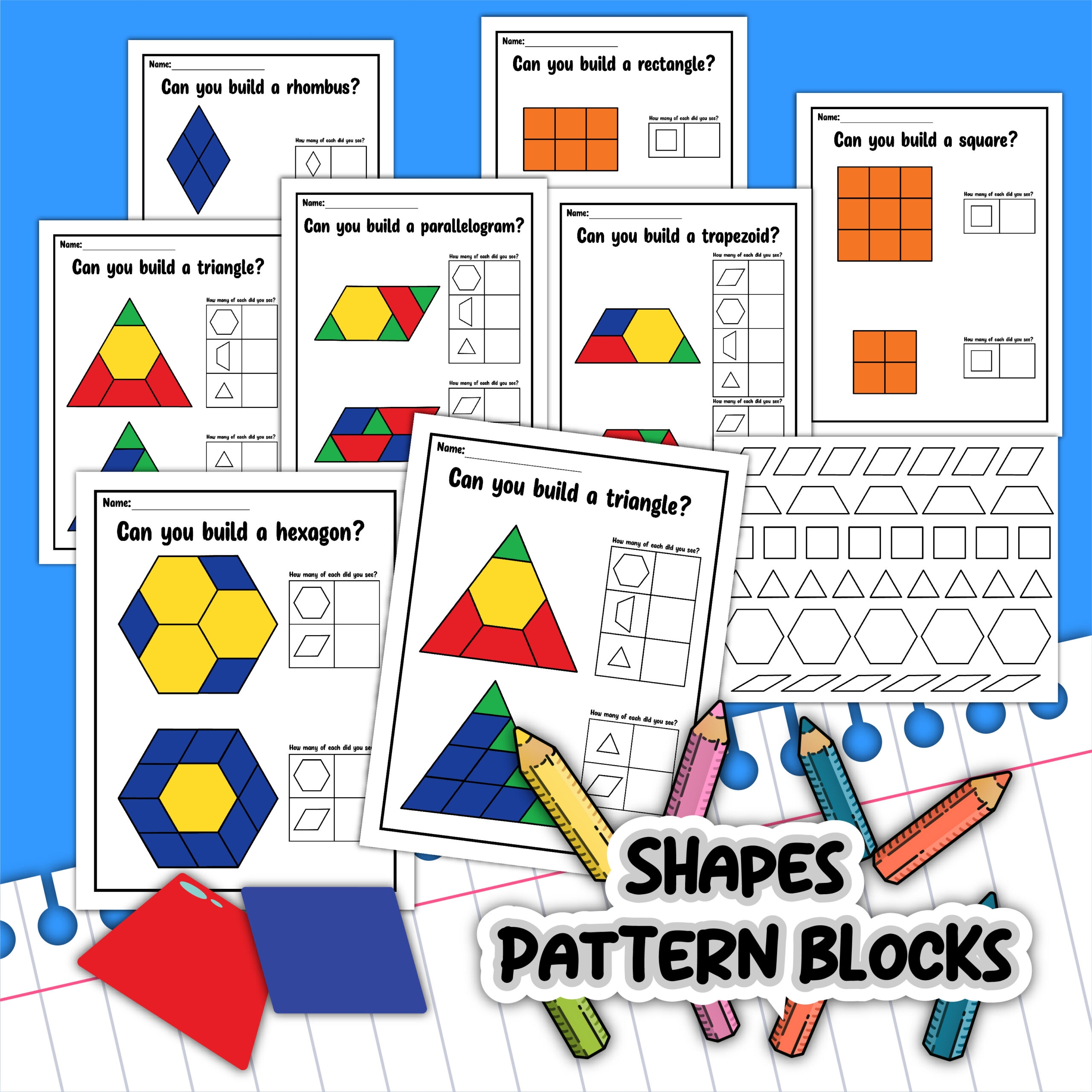 Wooden Pattern Blocks Designs Printable