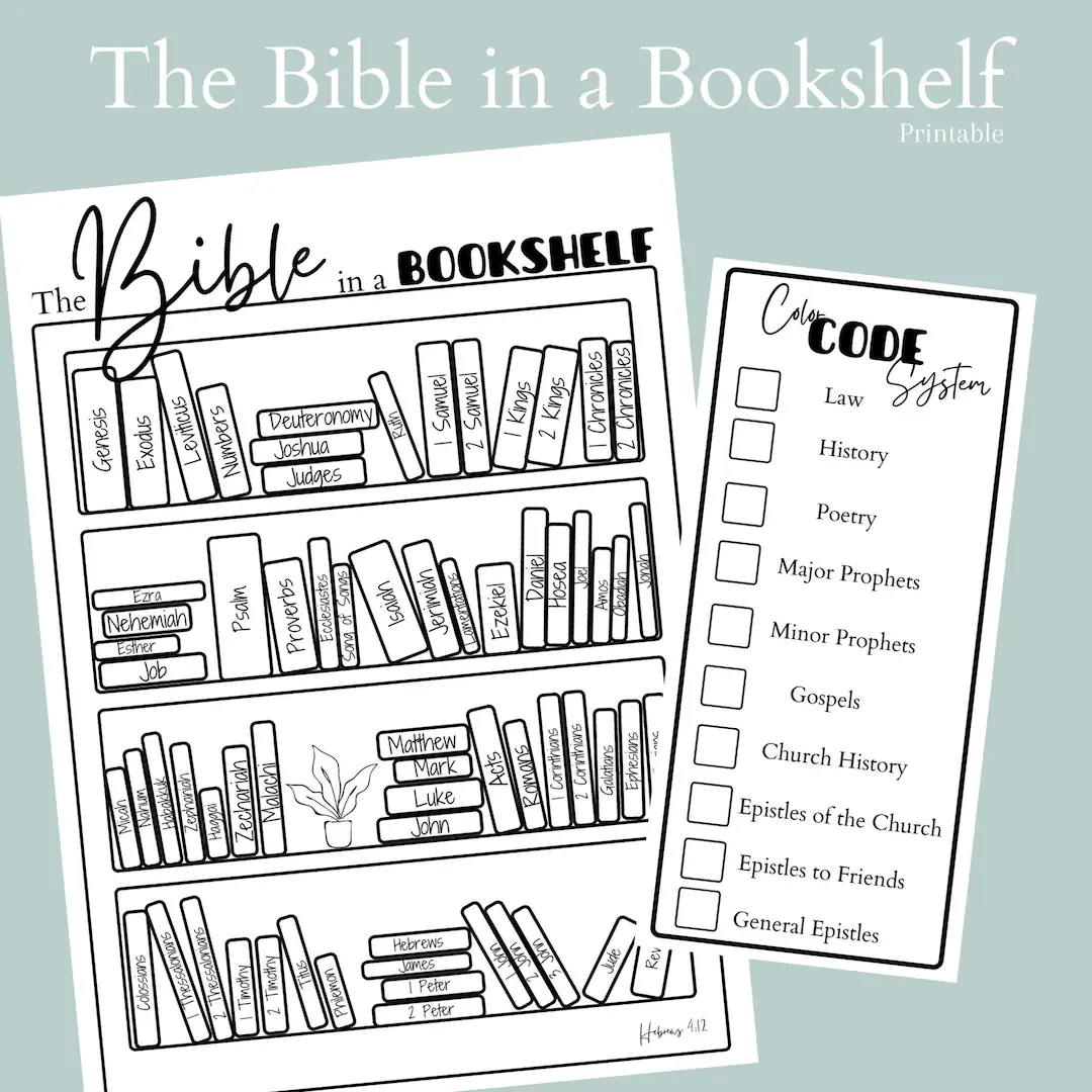 Printable PDF The Bible In A Bookshelf Bible Reading Tracker 