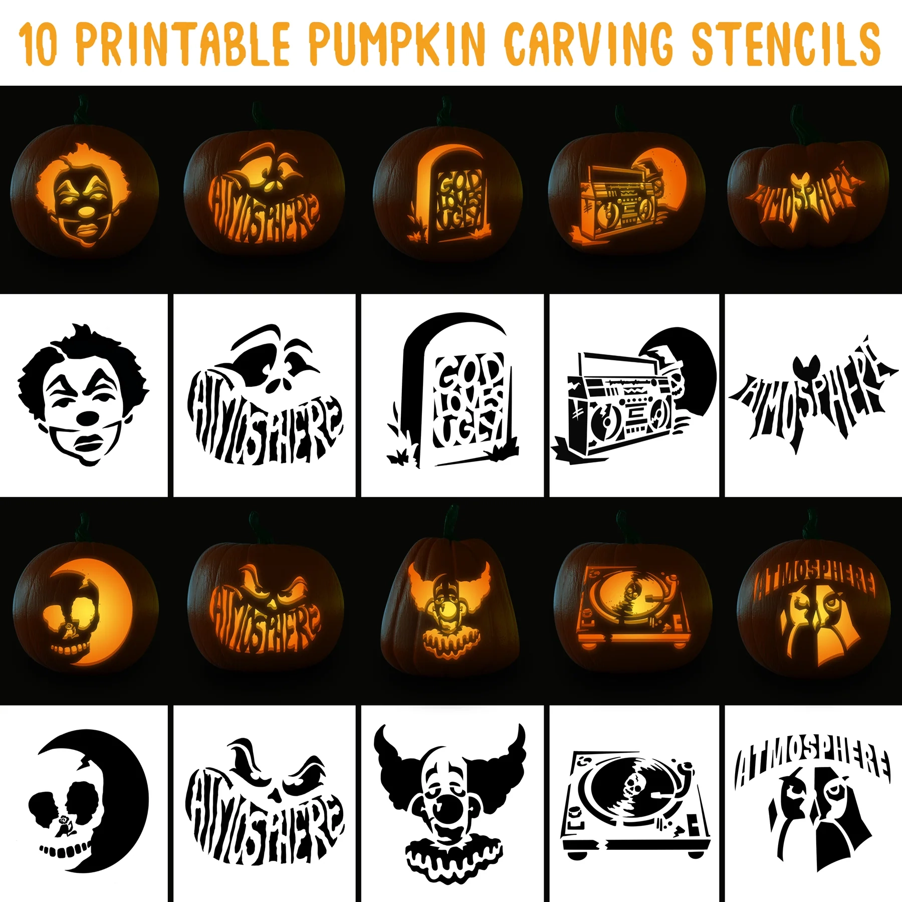 Pumpkin Designs Stencils Printable