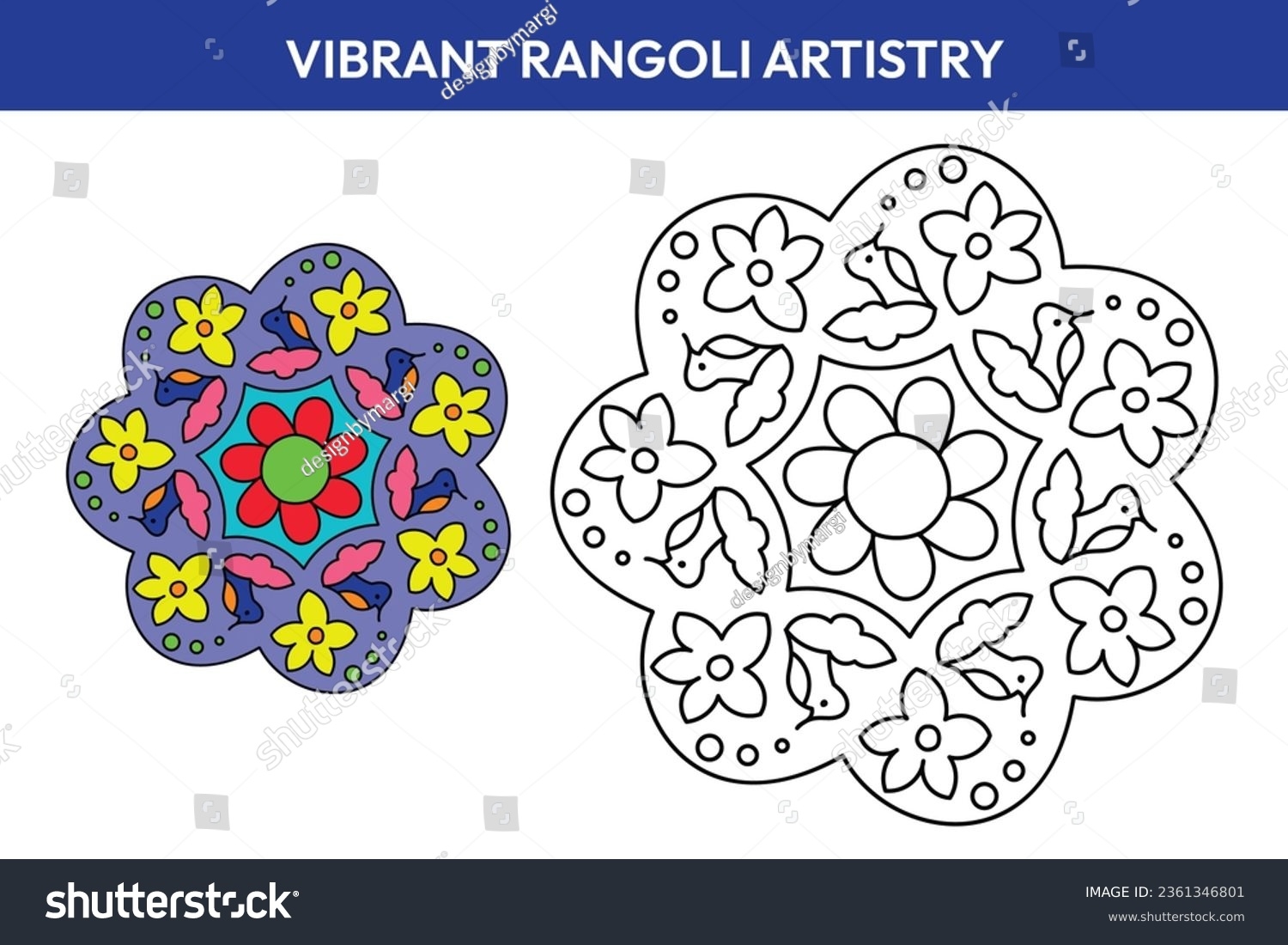 Printable Rangoli Vector Design Rangoli Design Stock Illustration 2361346801 Shutterstock