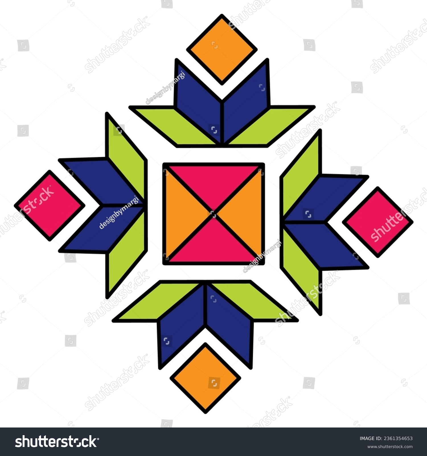 Printable Rangoli Vector Design Rangoli Design Stock Illustration 2361354653 Shutterstock